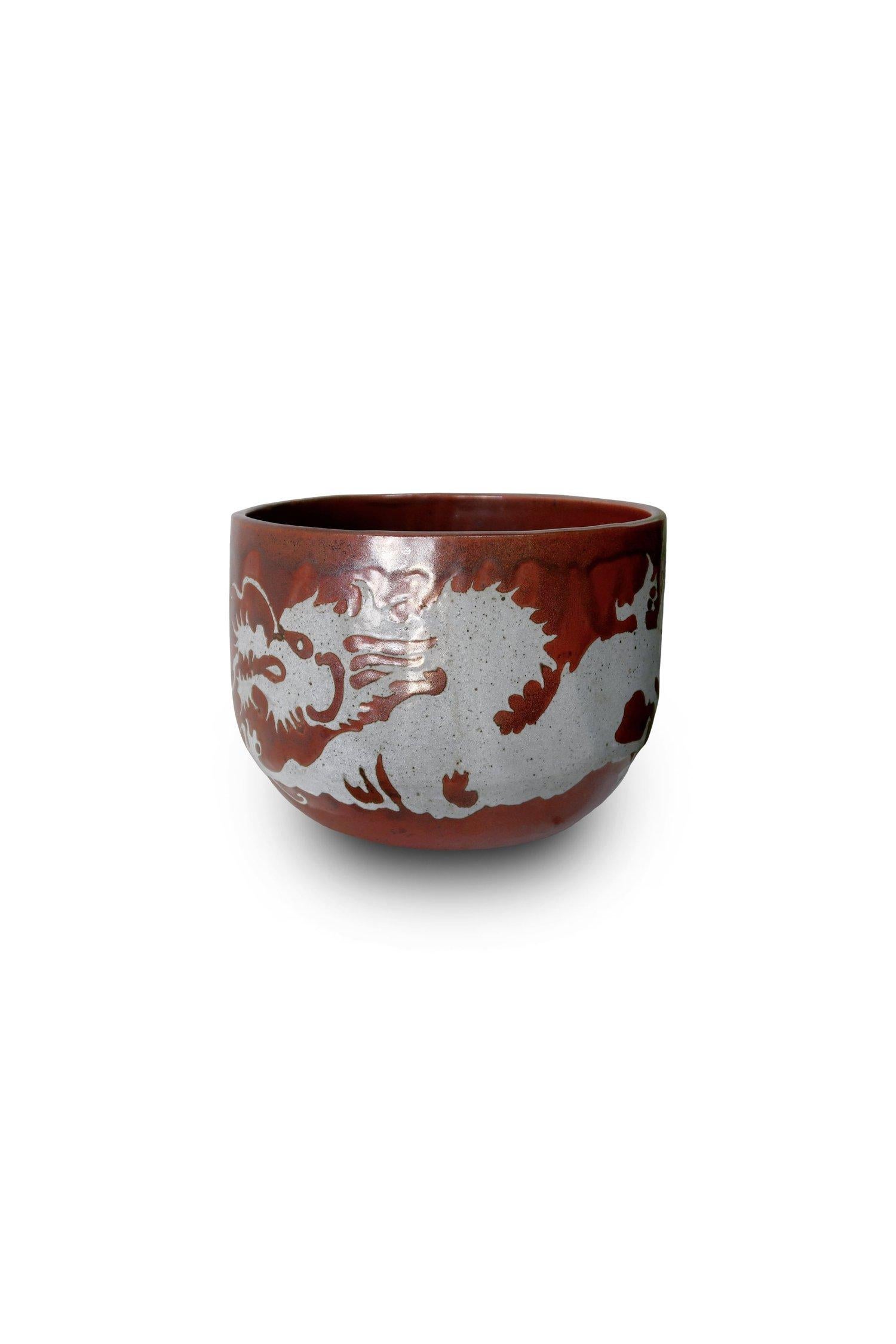 Hand-Crafted Asian Style Ceramic Pot by Gay Schempp For Sale