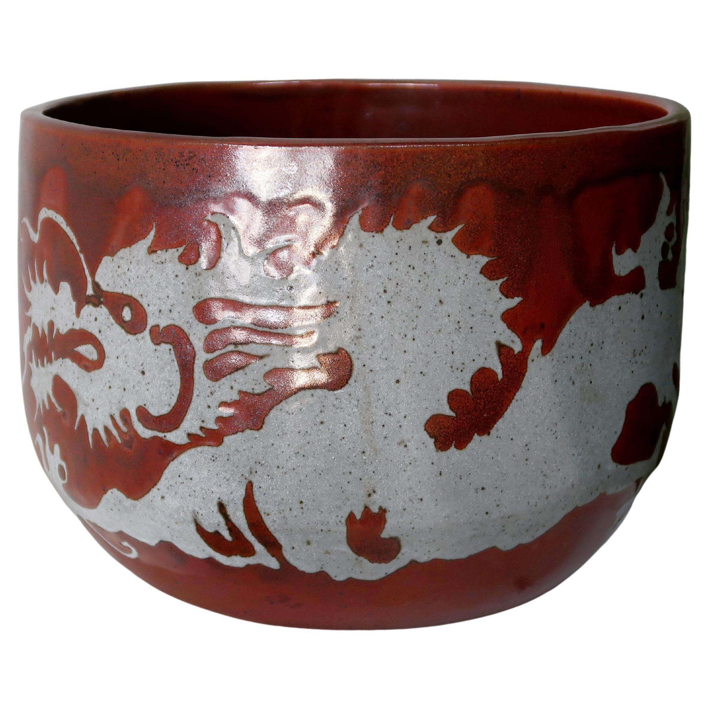 Asian Style Ceramic Pot by Gay Schempp For Sale