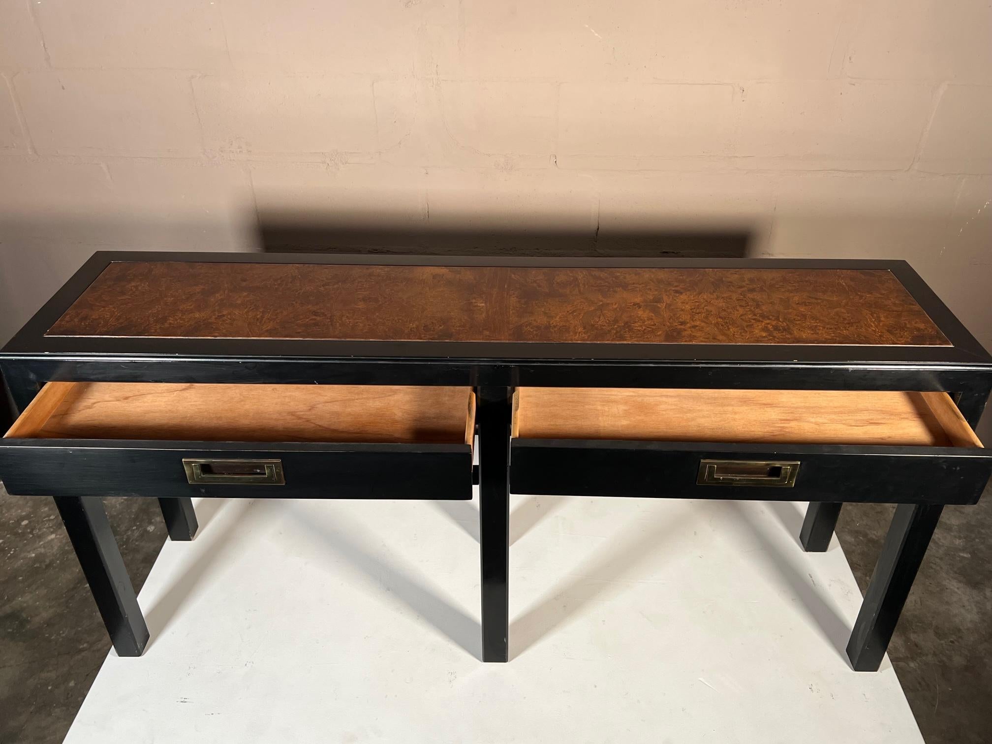 Mahogany Asian Style Console Table with Drawers For Sale
