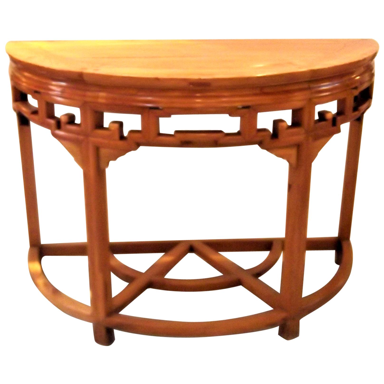 Asian Style Demilune Console Table