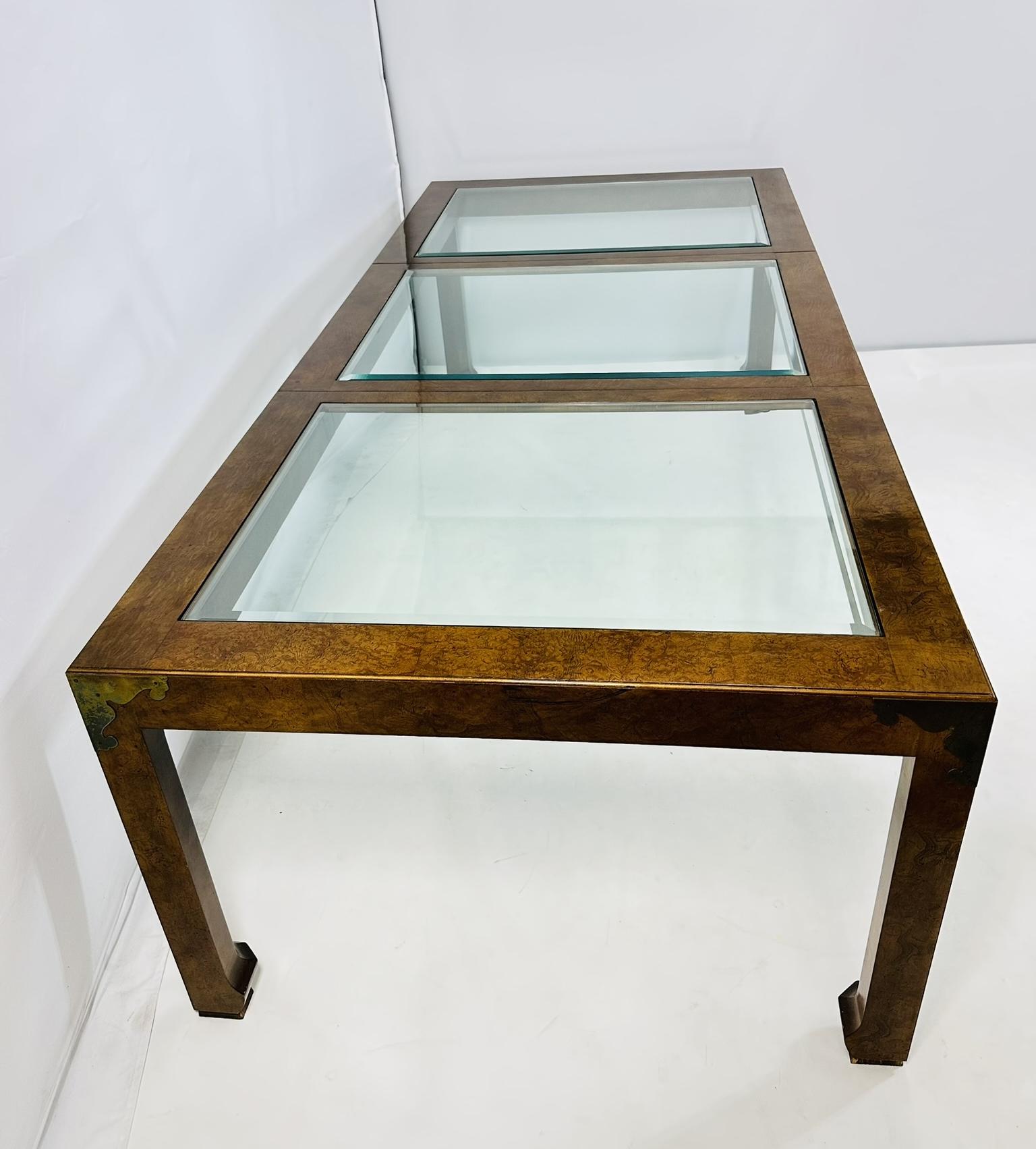 Mesa de comedor Asian Style de caoba maciza con patas Ming y chapado de madera de arce en venta 3