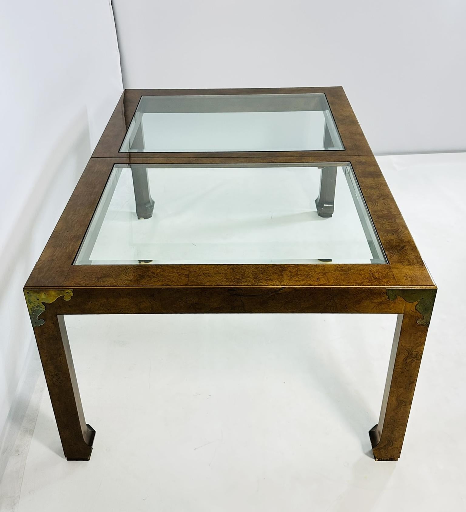 Mesa de comedor Asian Style de caoba maciza con patas Ming y chapado de madera de arce en venta 9