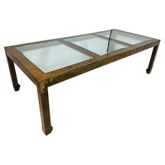 Asian Style Esstisch aus massivem Mahagoni mit Ming-Beinen und Wurzelholzfurnier
