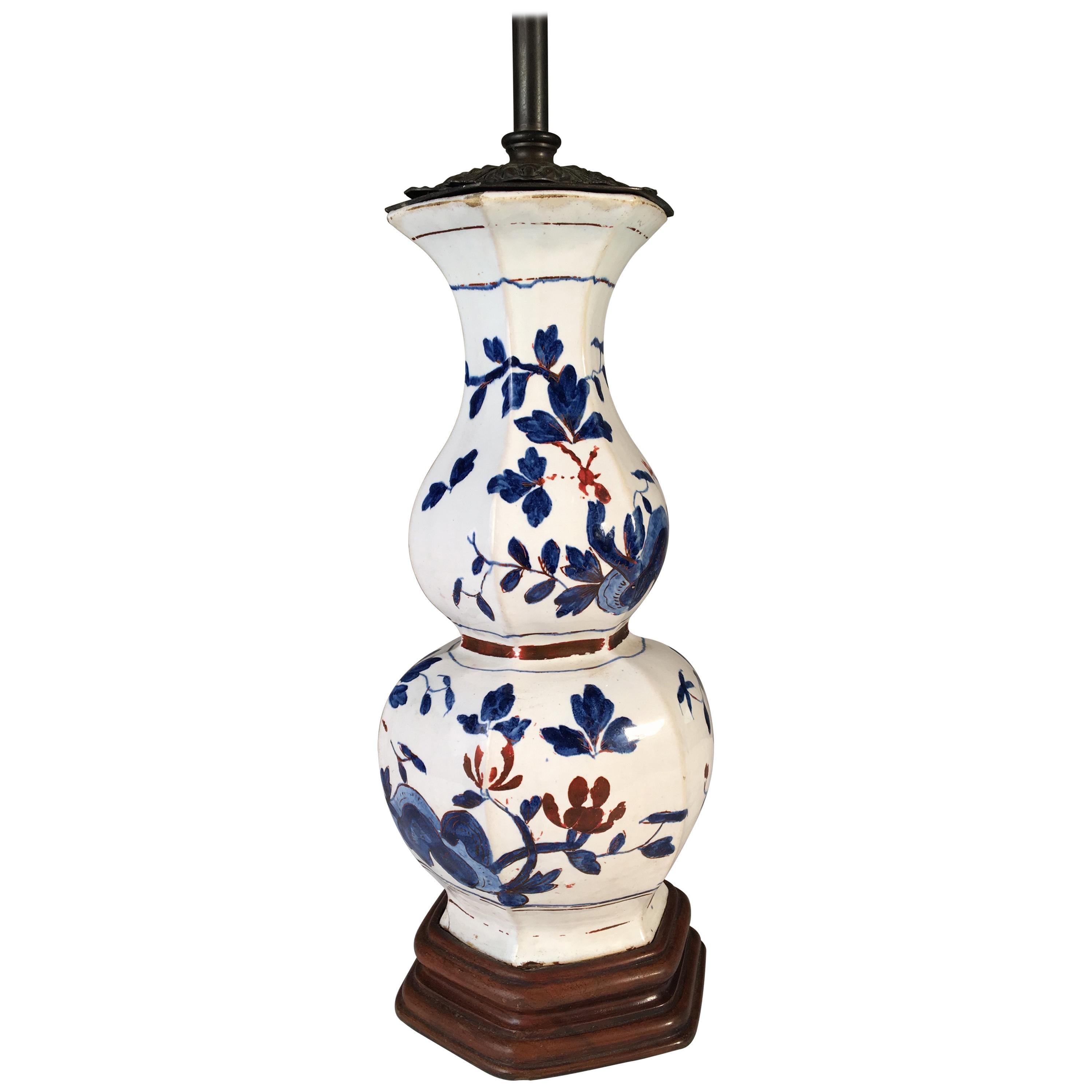 Asian Style Double Gourd Form Porcelain Table Lamp