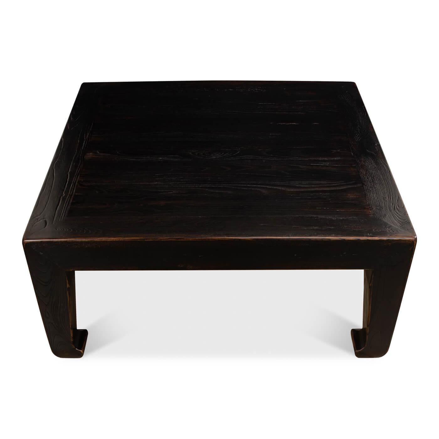 Chinese Export Asian Style Ebonized Coffee Table For Sale