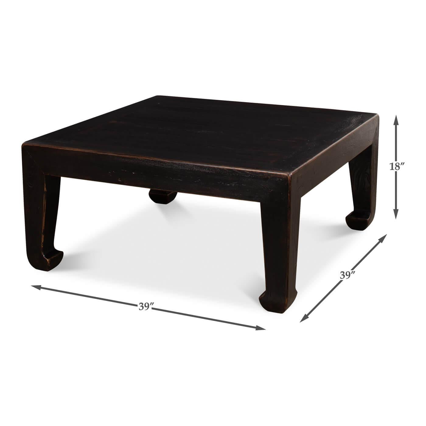 Asian Style Ebonized Coffee Table For Sale 1