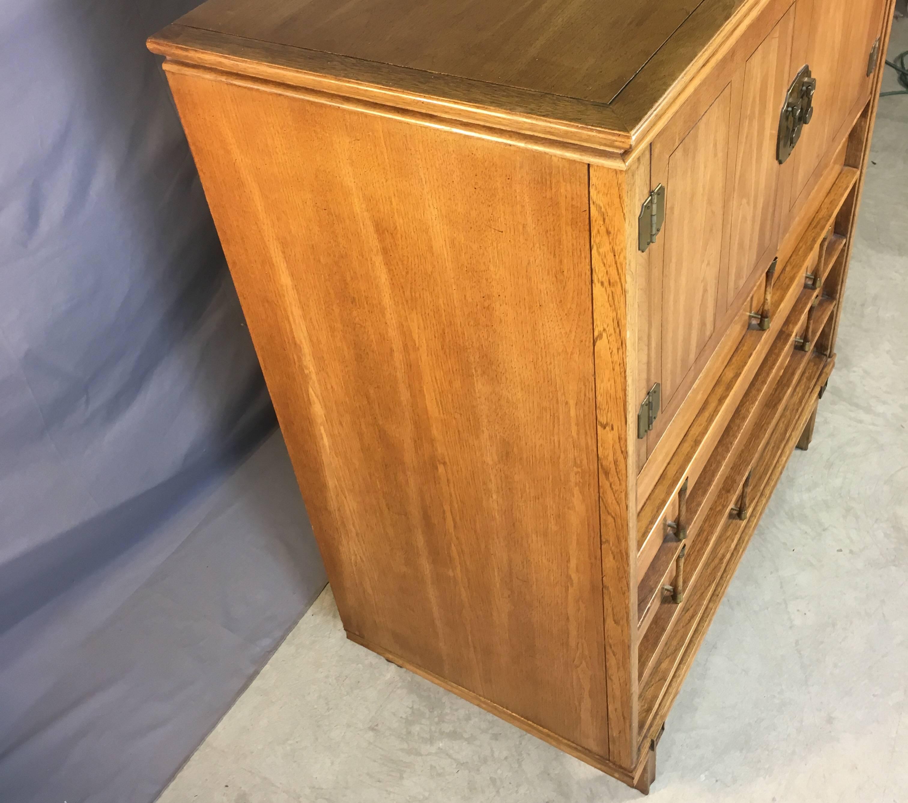 Asian-Style Highboy Dresser, 1960s For Sale 1