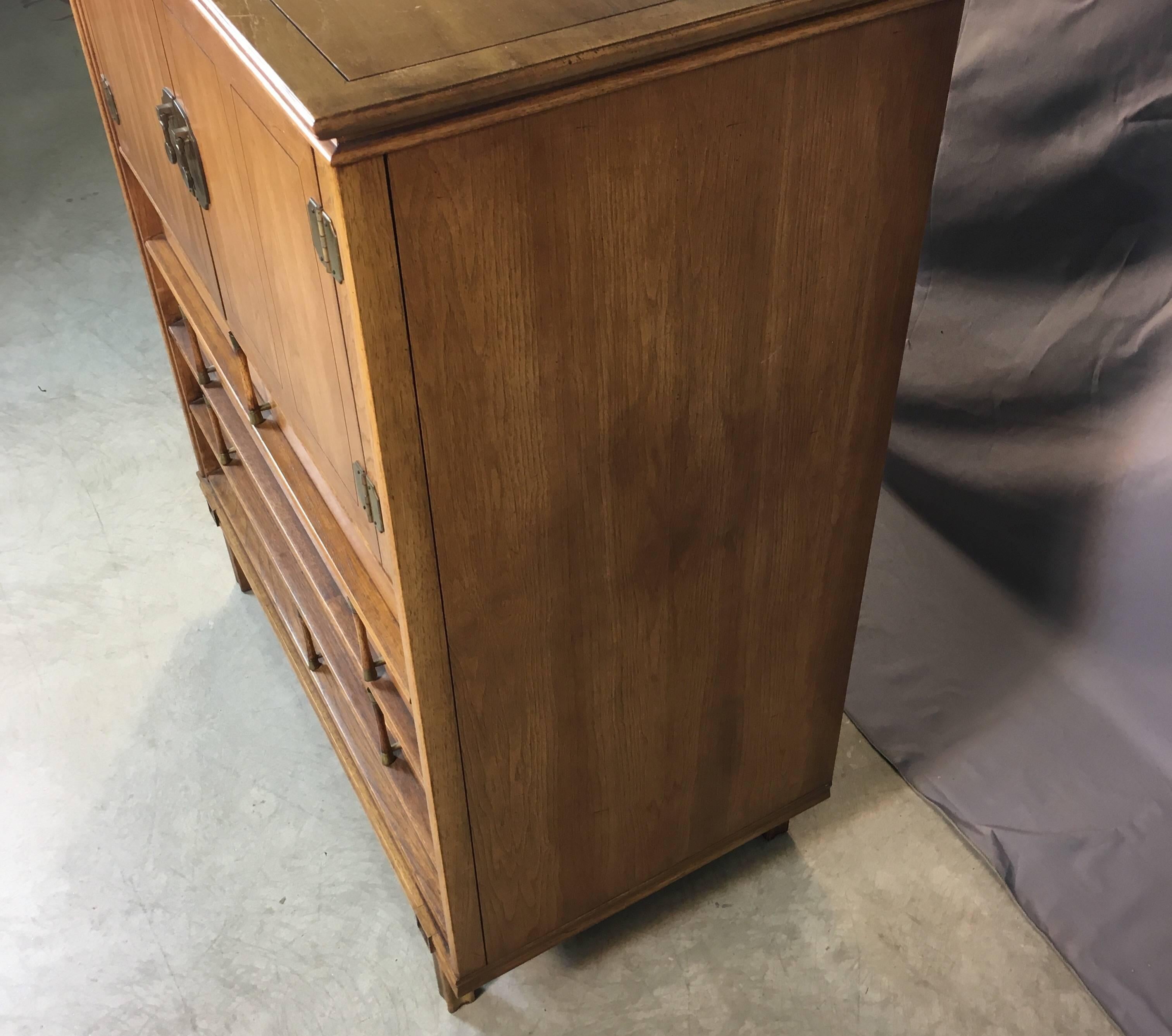 Asian-Style Highboy Dresser, 1960s For Sale 2