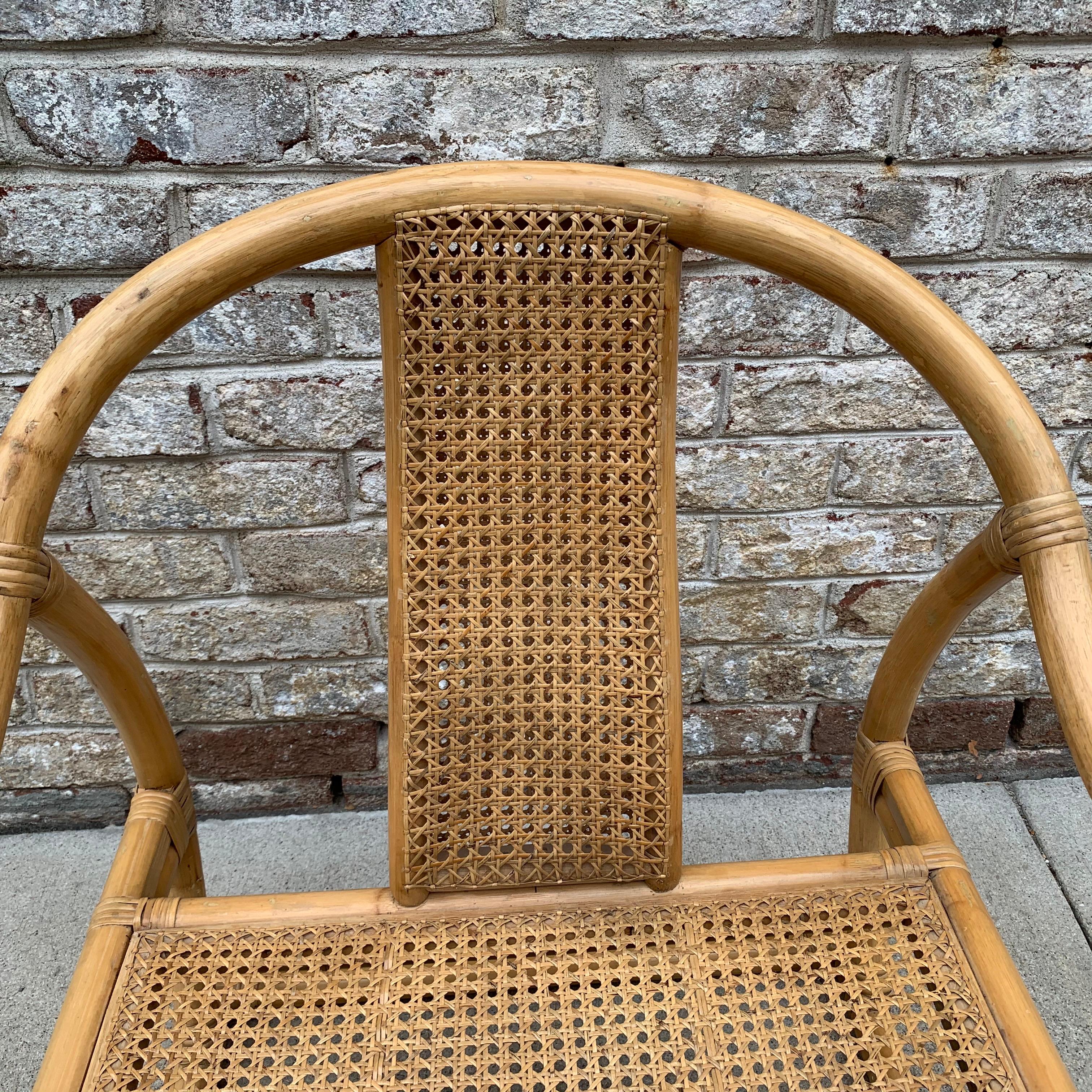 Organic Modern Asian Style Italian Bamboo Chair For Sale