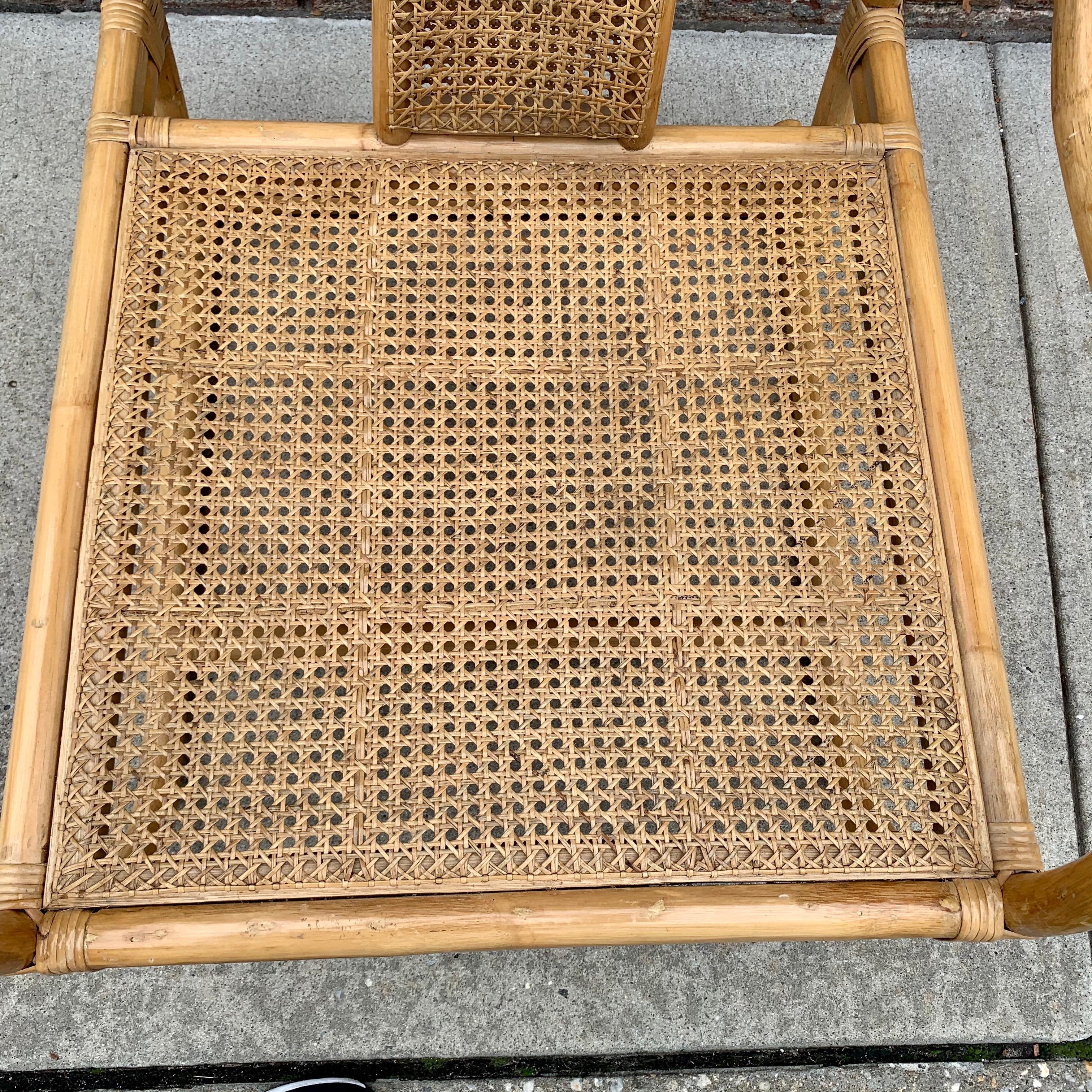 Asian Style Italian Bamboo Chair In Good Condition For Sale In East Hampton, NY
