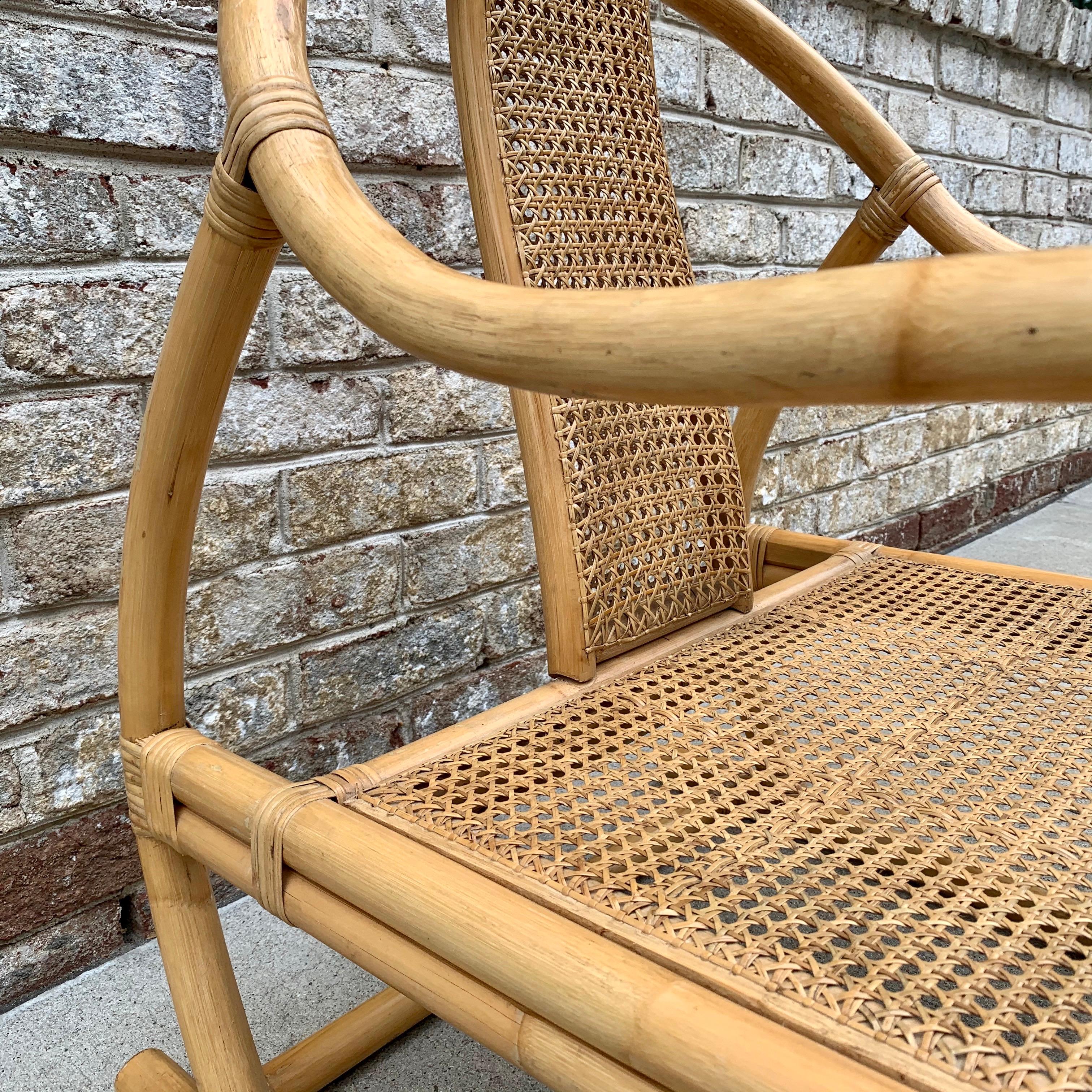 Late 20th Century Asian Style Italian Bamboo Chair For Sale