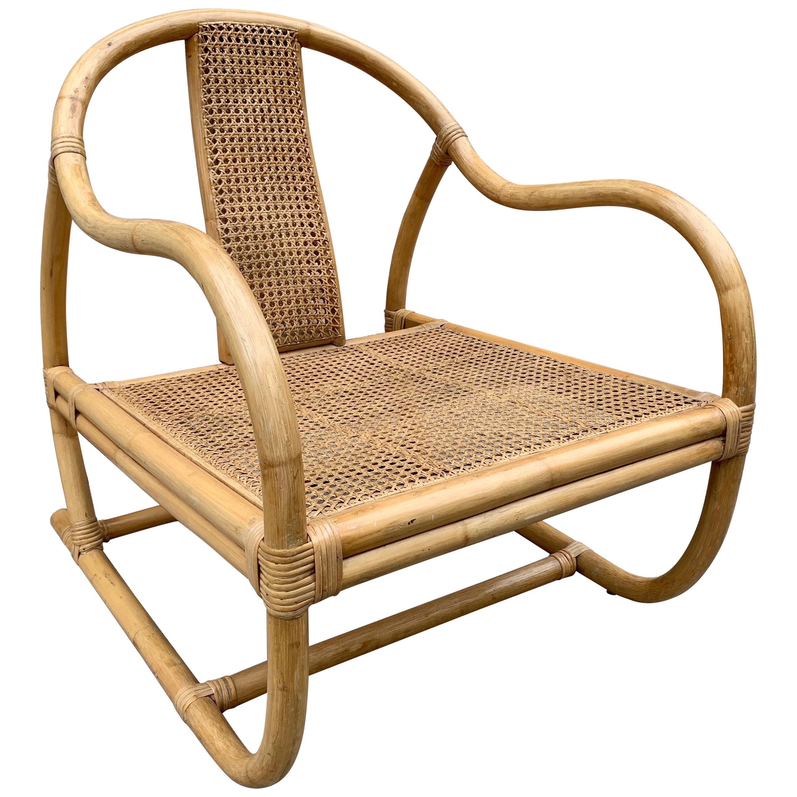 Asian Style Italian Bamboo Chair For Sale