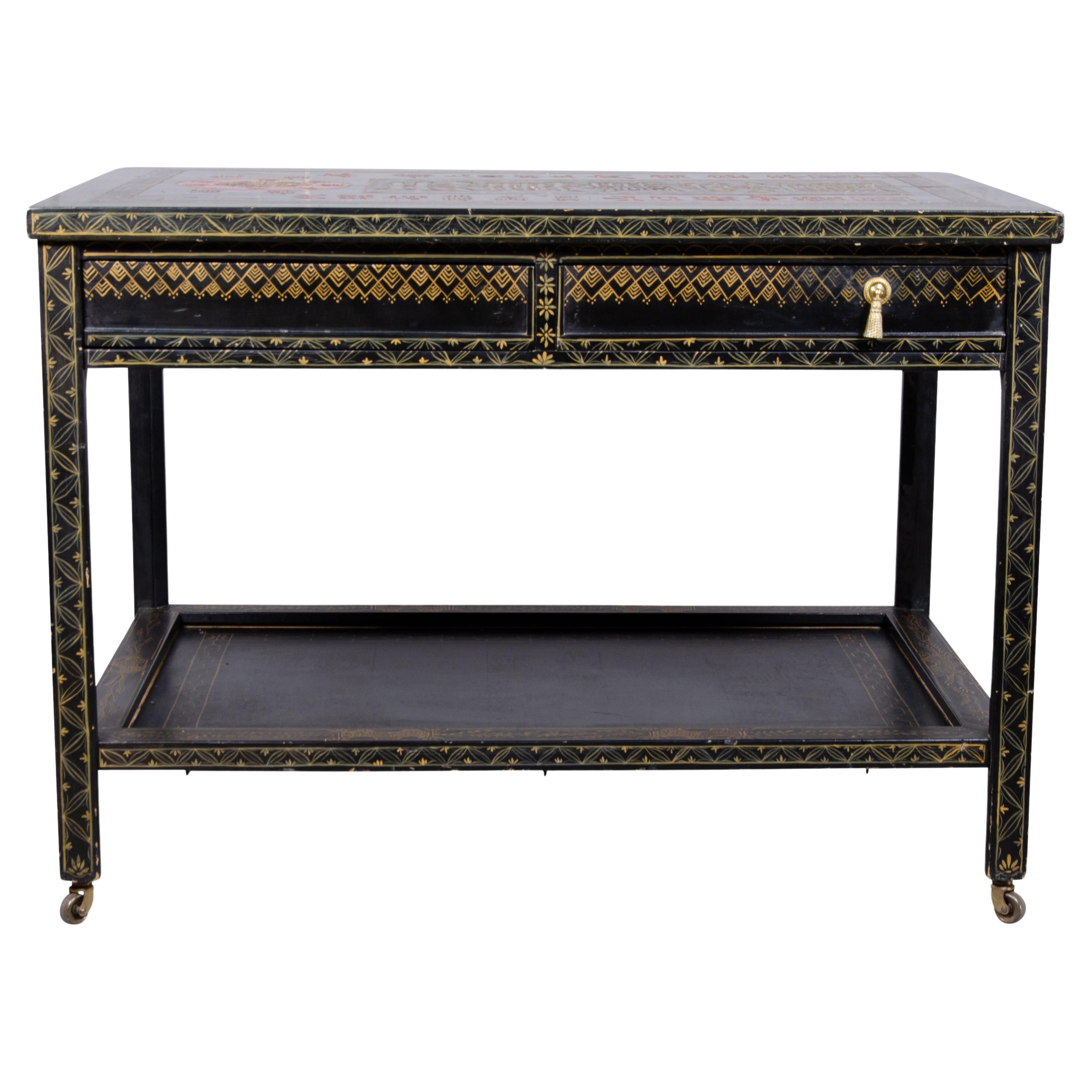 American Asian Style Lacquered Table For Sale
