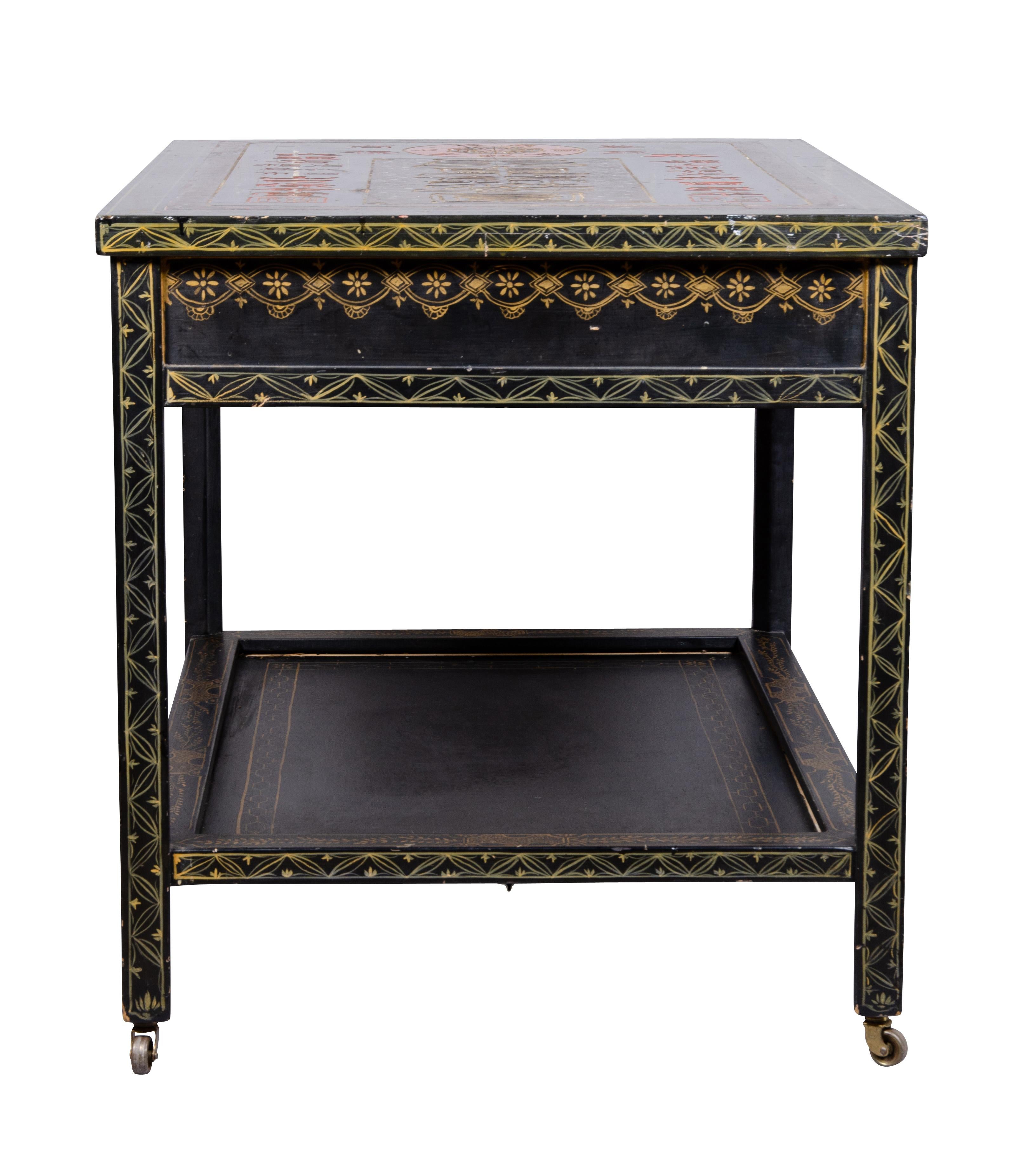 Asian Style Lacquered Table For Sale 1