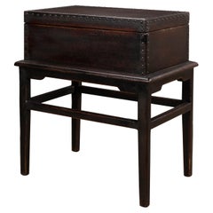 Asian Style Leather Box on Stand