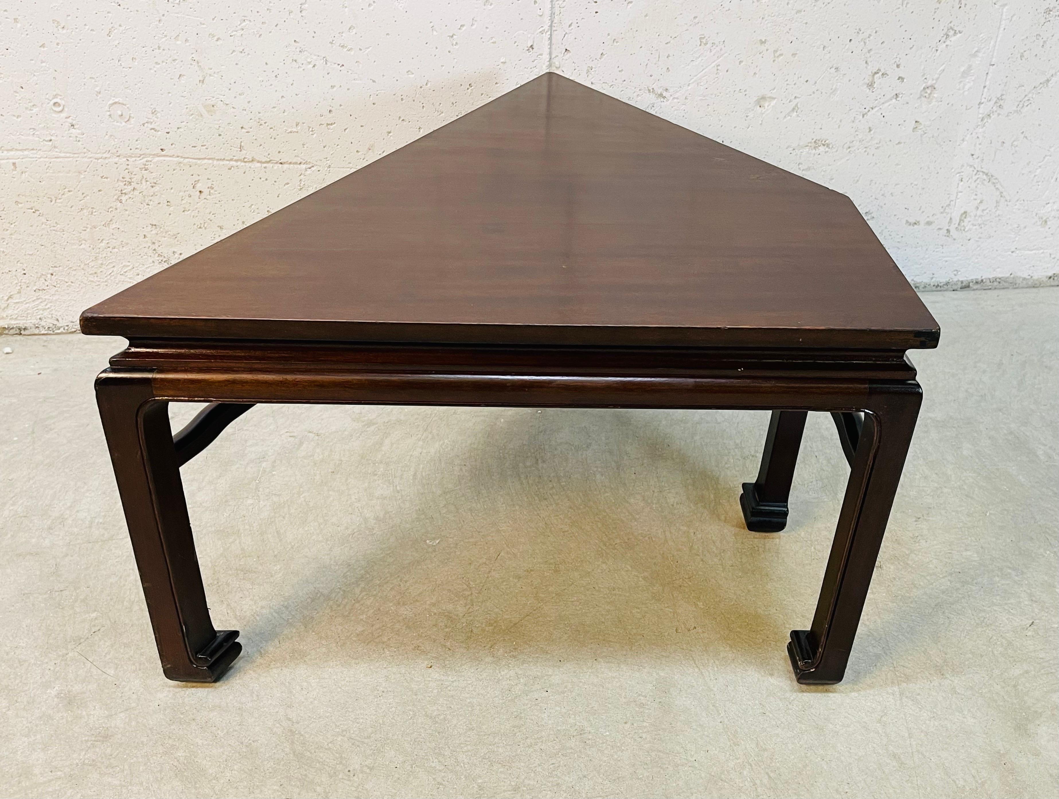 Asian Style Mahogany Corner Side Table For Sale 1