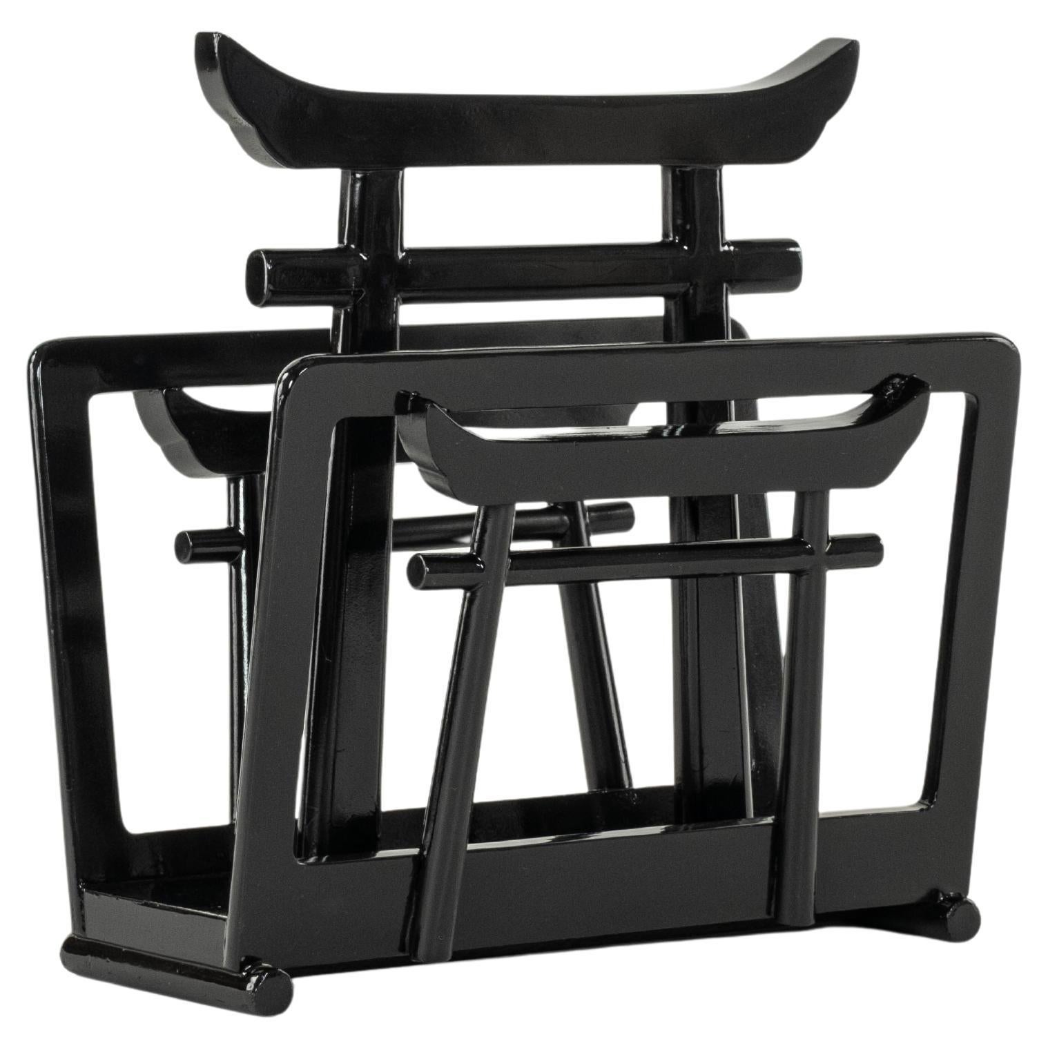 Asian Style Modern Lacquered Magazine Rack