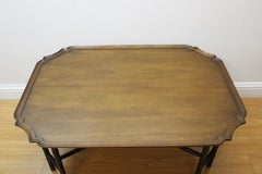 Asian Style Octagonal Tray Table w/ Faux Bamboo Base