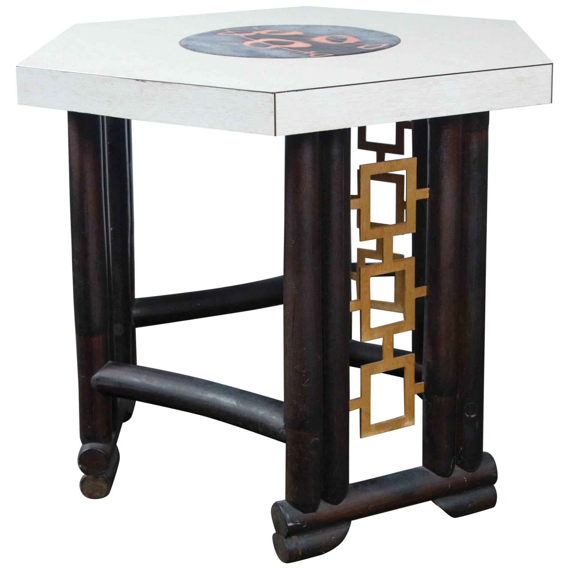 Asian Style Side Table, Attributed to James Mont
