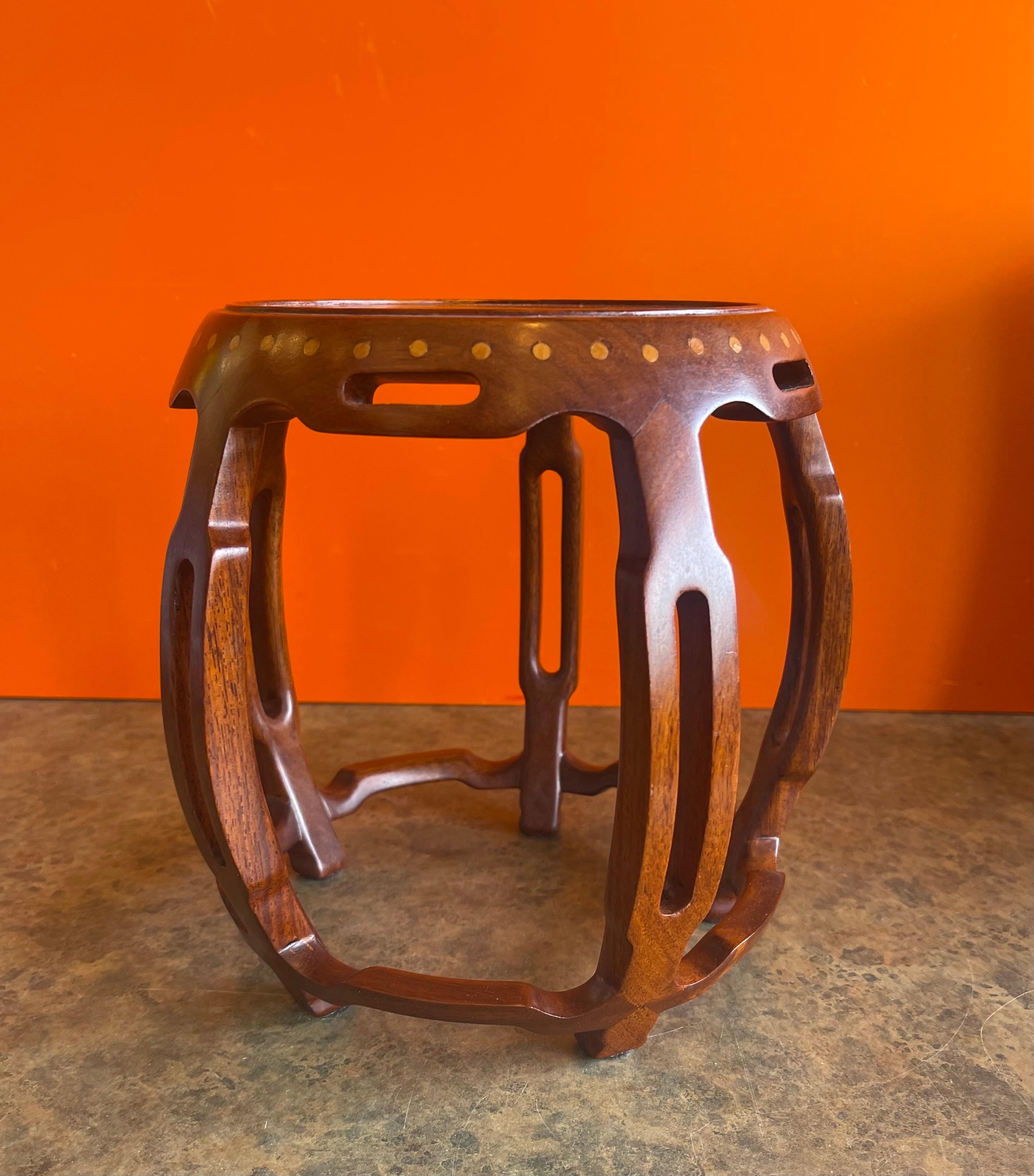 Asian Style Small Rosewood Pedestal / Plant Stand For Sale 3