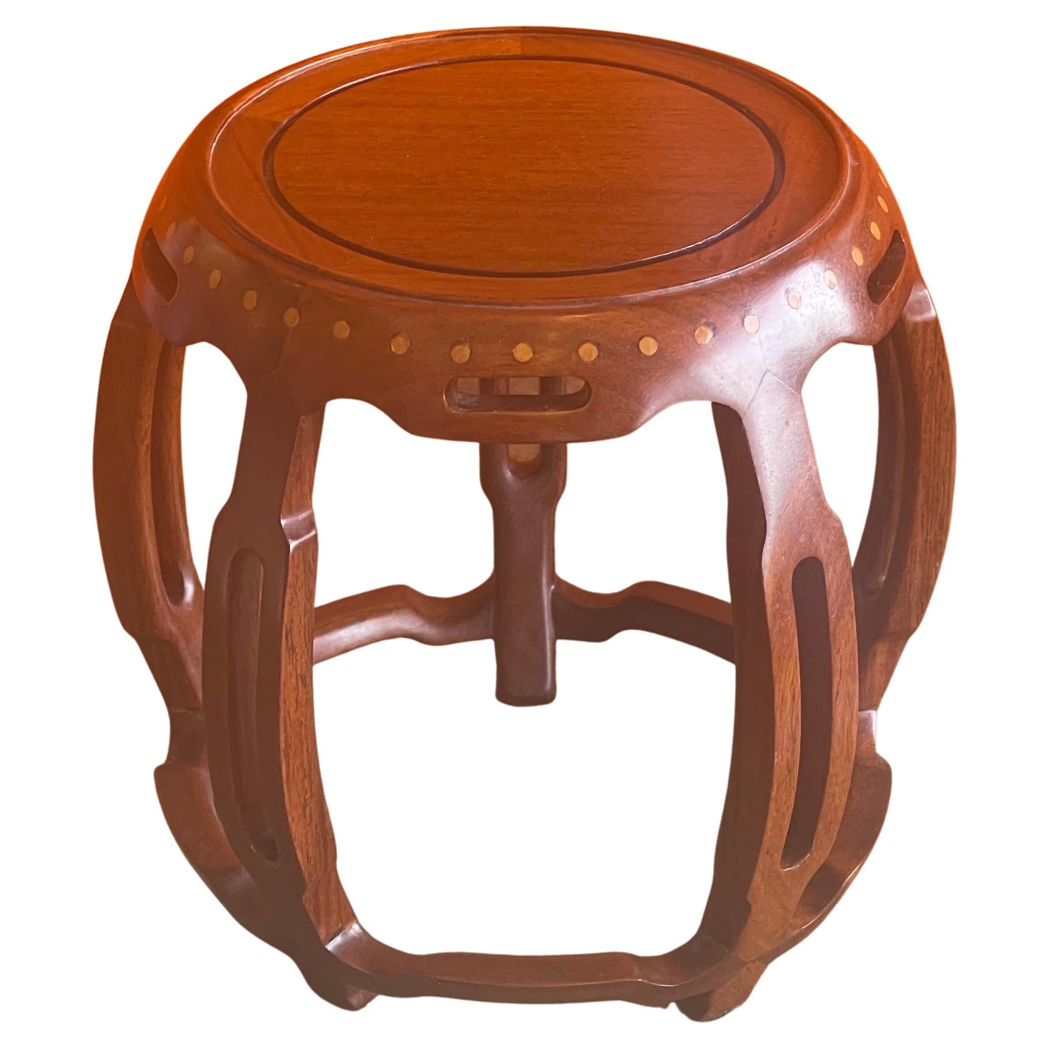 Asian Style Small Rosewood Pedestal / Plant Stand For Sale