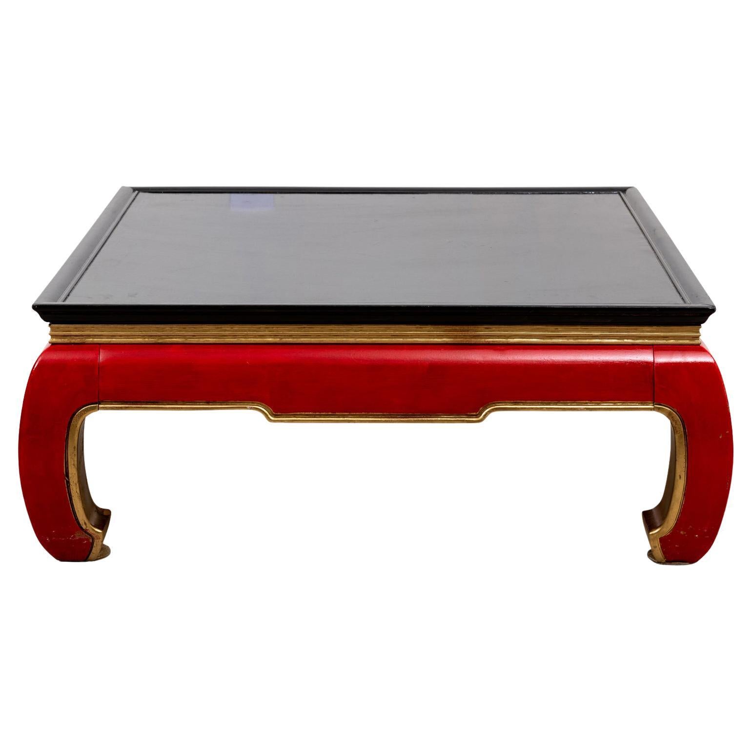 Asian Style Square Coffee Table For Sale