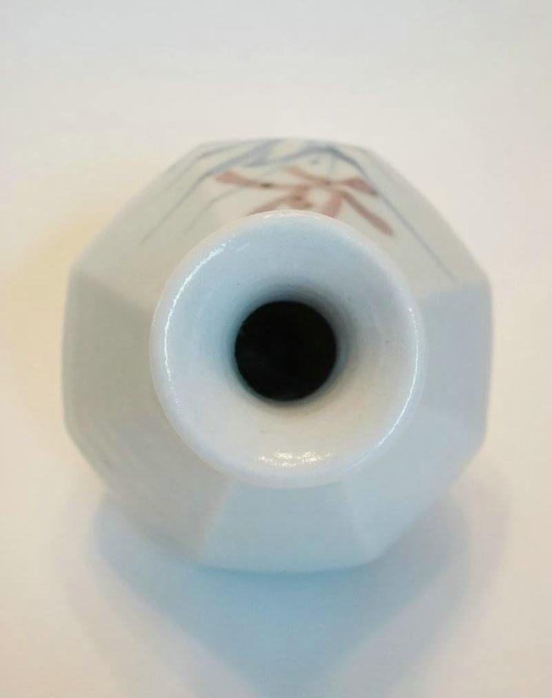Vaso in gres Studio Pottery Asian Style - Dipinto a mano e firmato - 20th Century in vendita 3