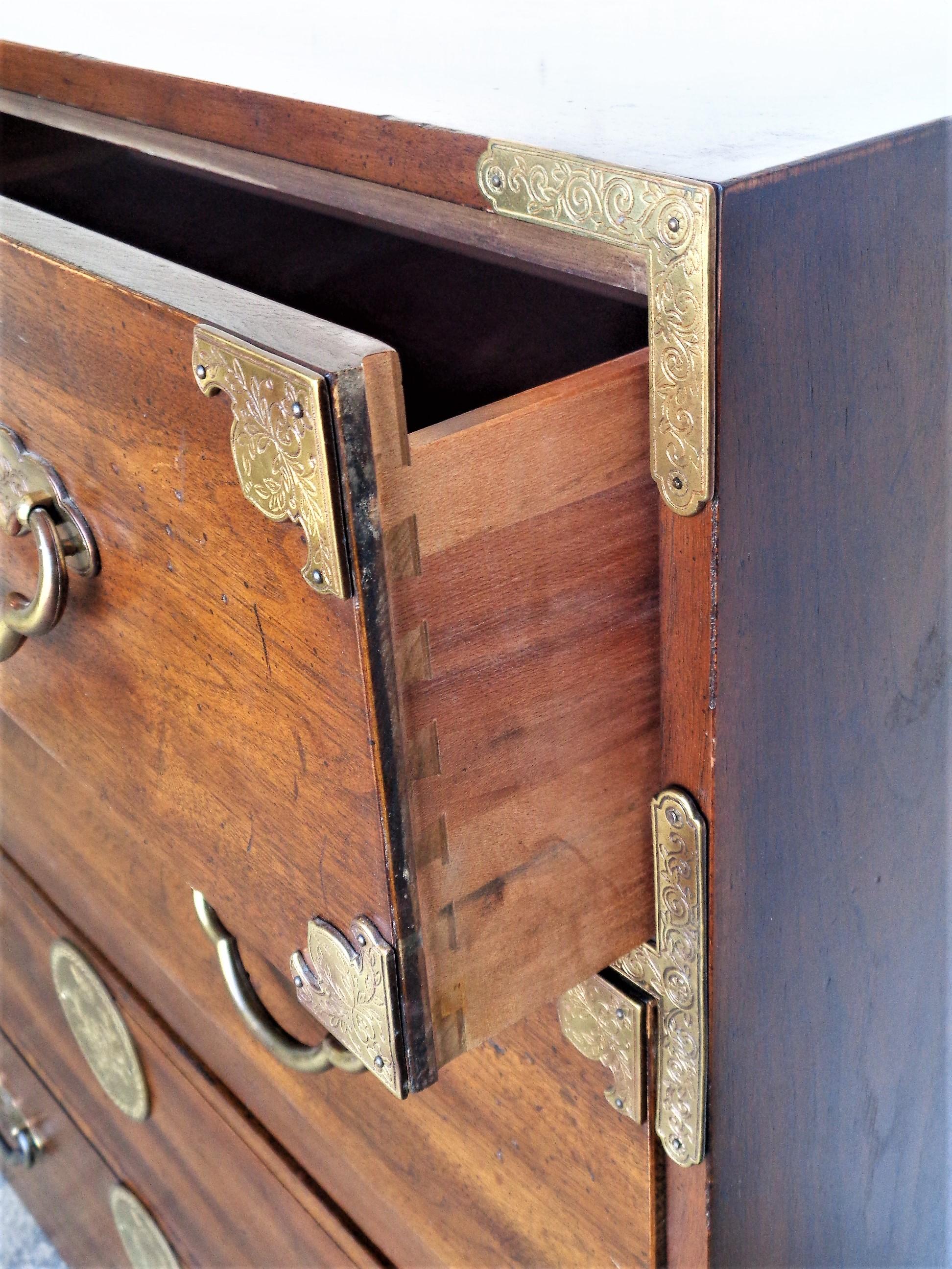 Asian Style Two Drawer Campaign Chests Henredon 1970's 2