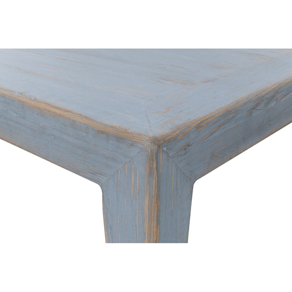 Asian Style Vintage Blue Coffee Table For Sale 4