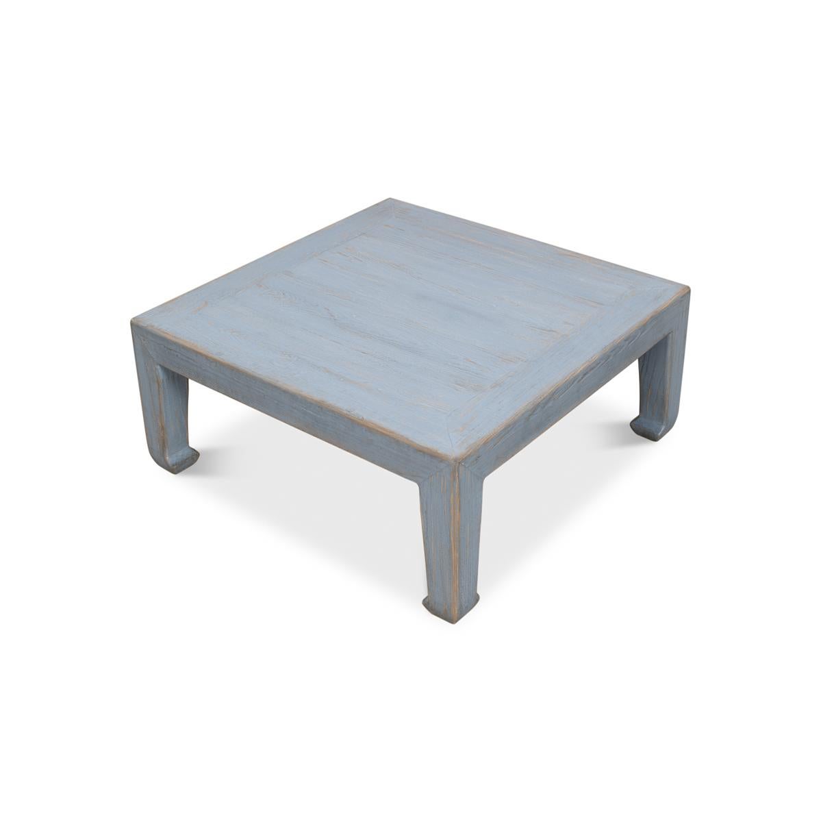 Asiatique Table basse vintage bleue de style Asian Style en vente