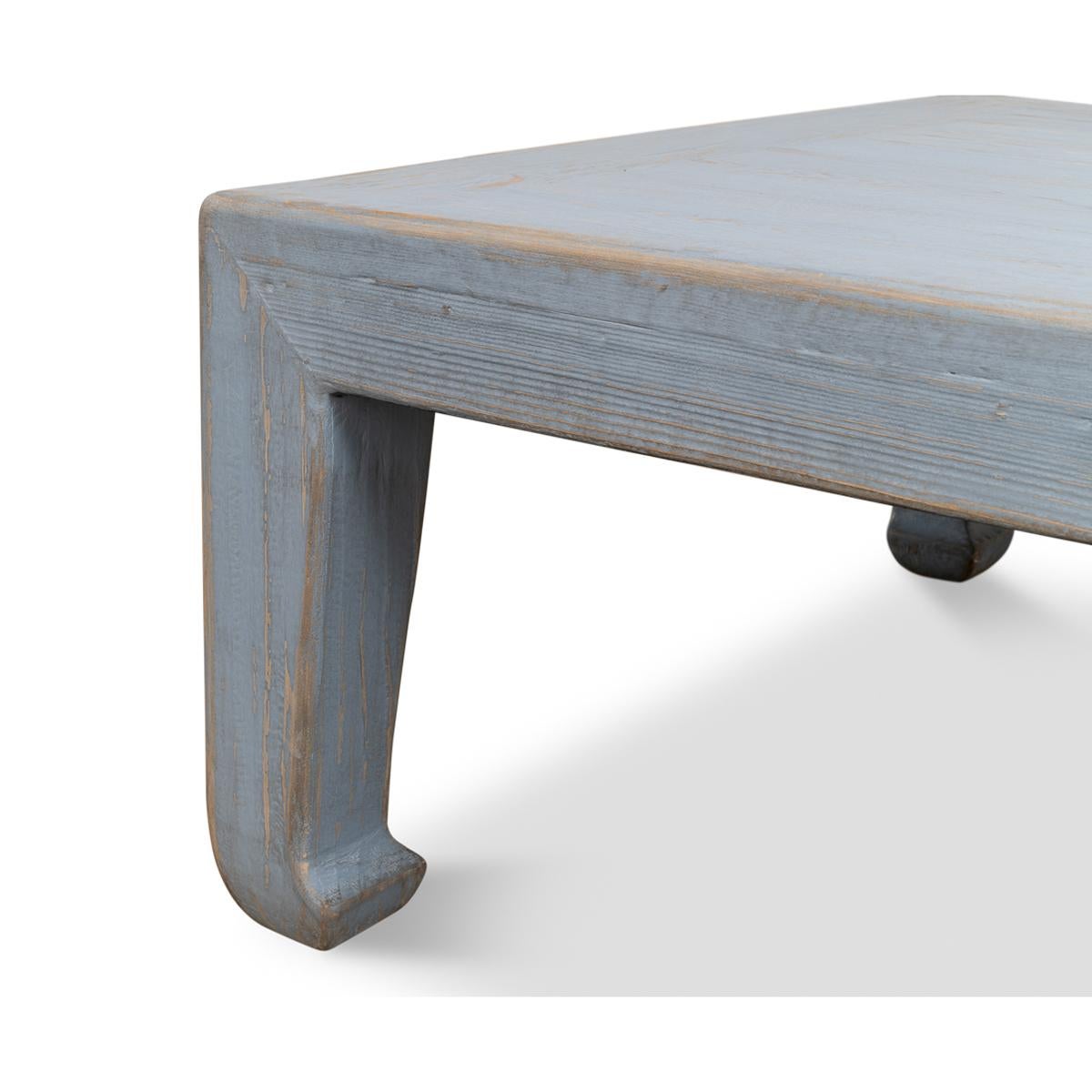 Asian Style Vintage Blue Coffee Table For Sale 3