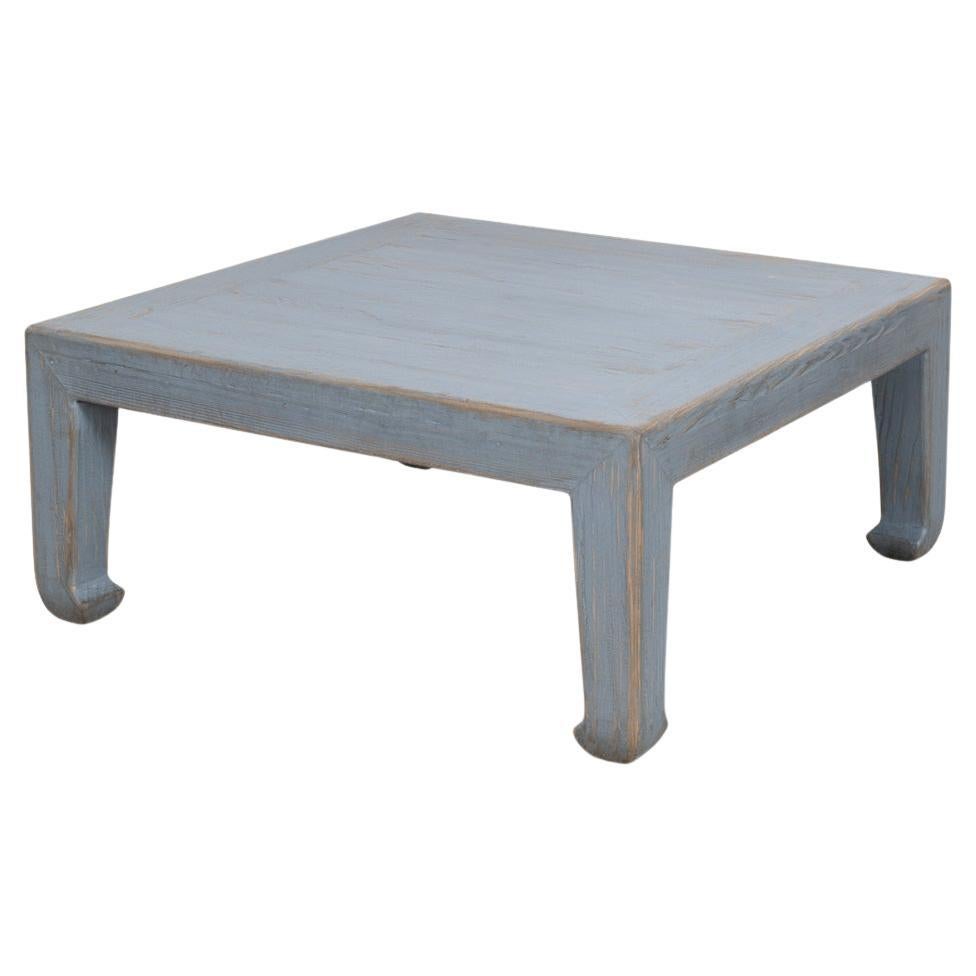 Asian Style Vintage Blue Coffee Table For Sale