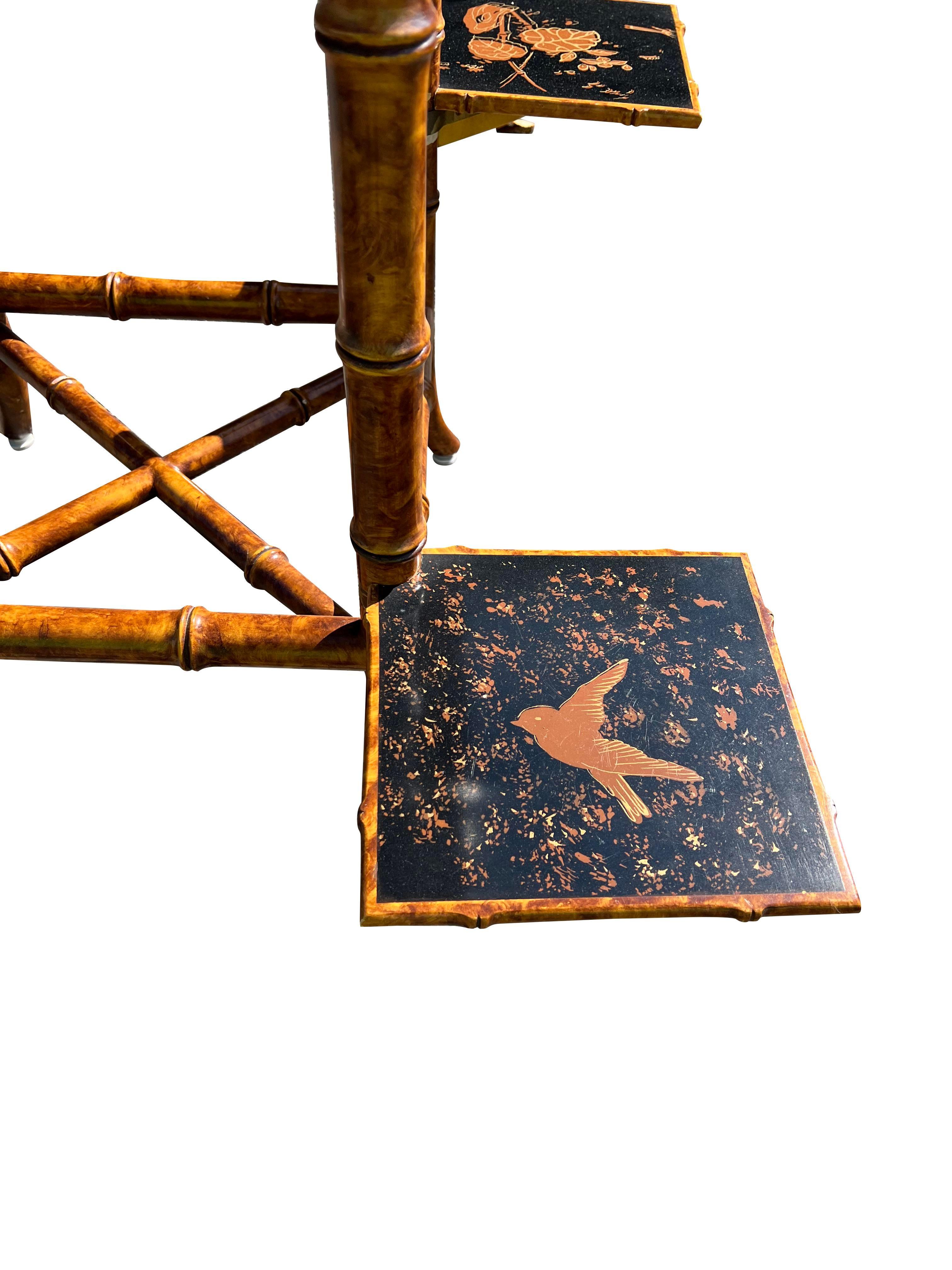 Mesa auxiliar o de centro ajustable de bambú sintético Asian Style Vintage en venta 4