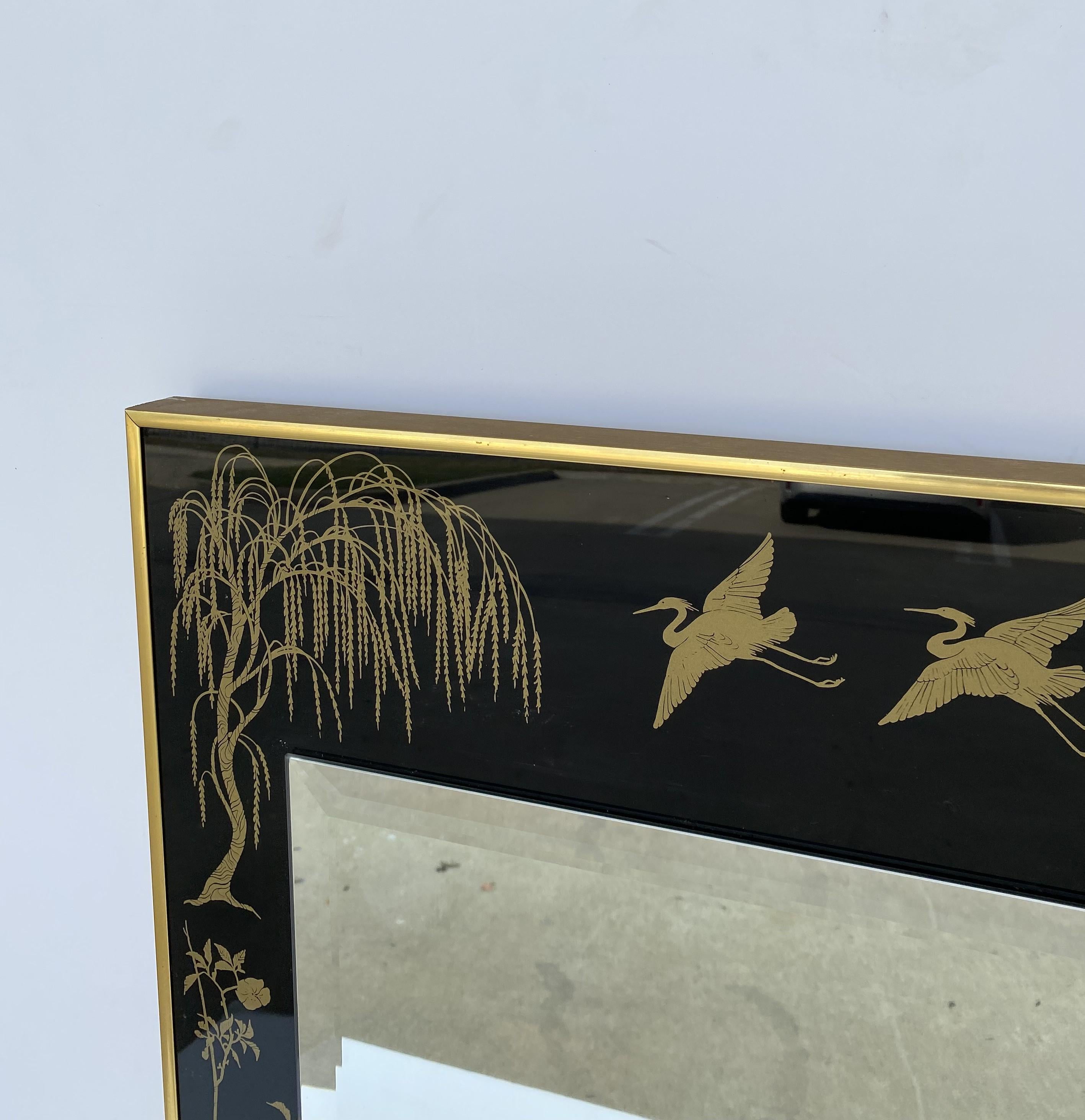Chinoiserie Style Wall Mirror In Good Condition In Pomona, CA