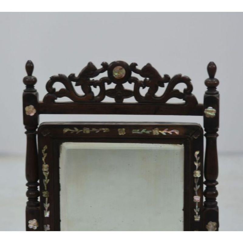 Inlay Asian Table Mirror, Early 20th Century For Sale