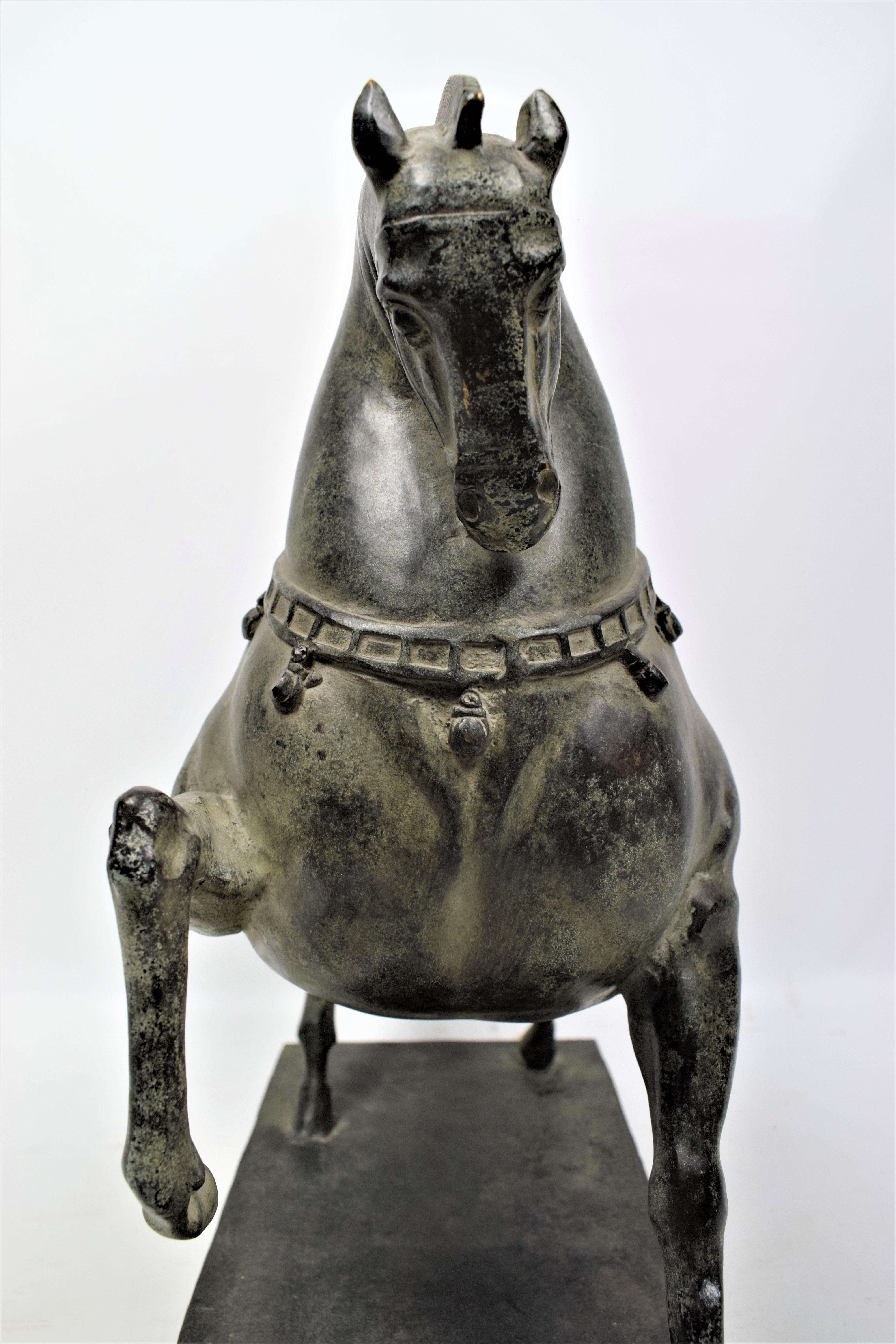 French Art Deco Asian Tang Dynasty Inspired Bronze Horse