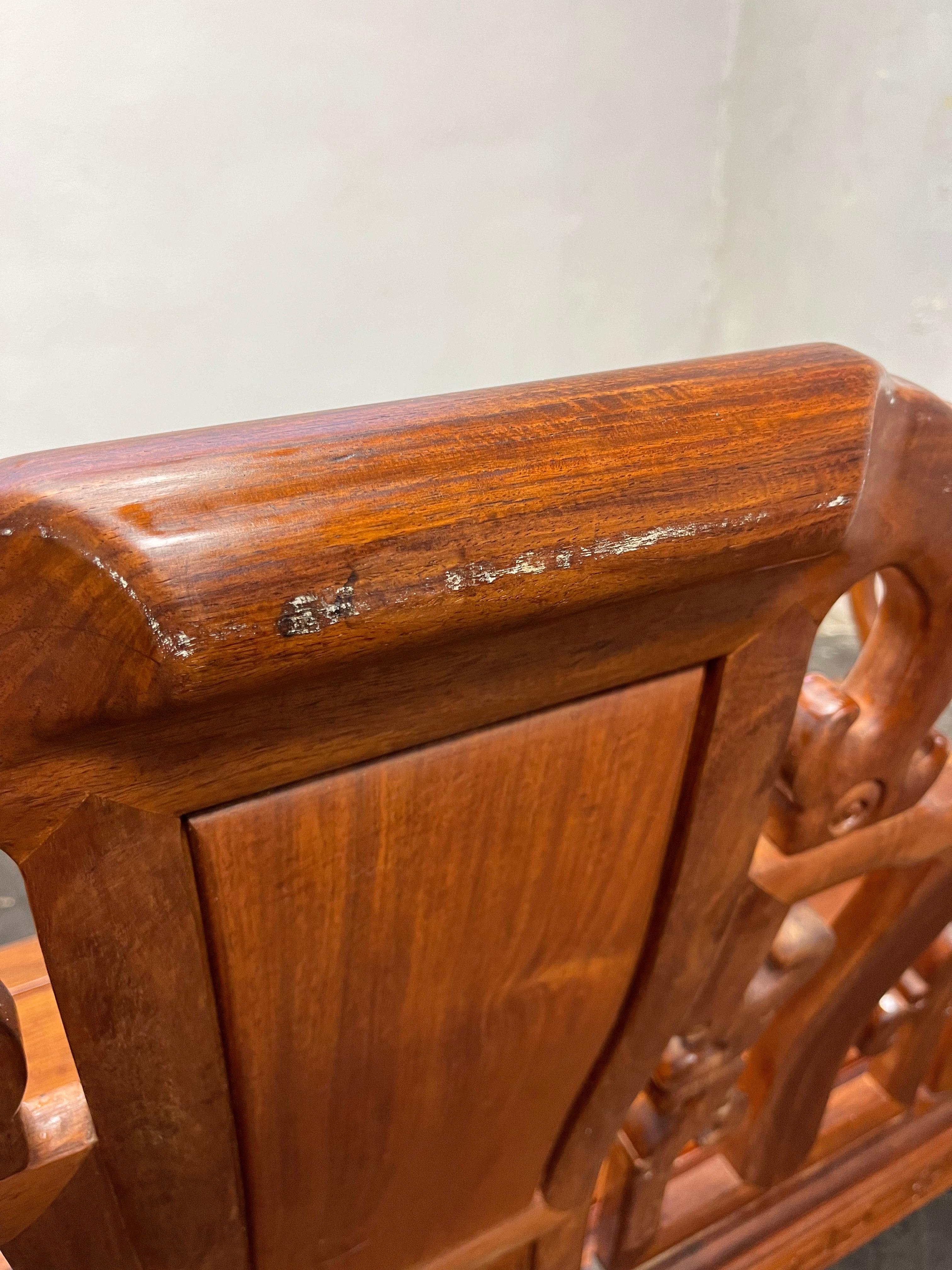 Asian Teak and Rosewood Sofa For Sale 7