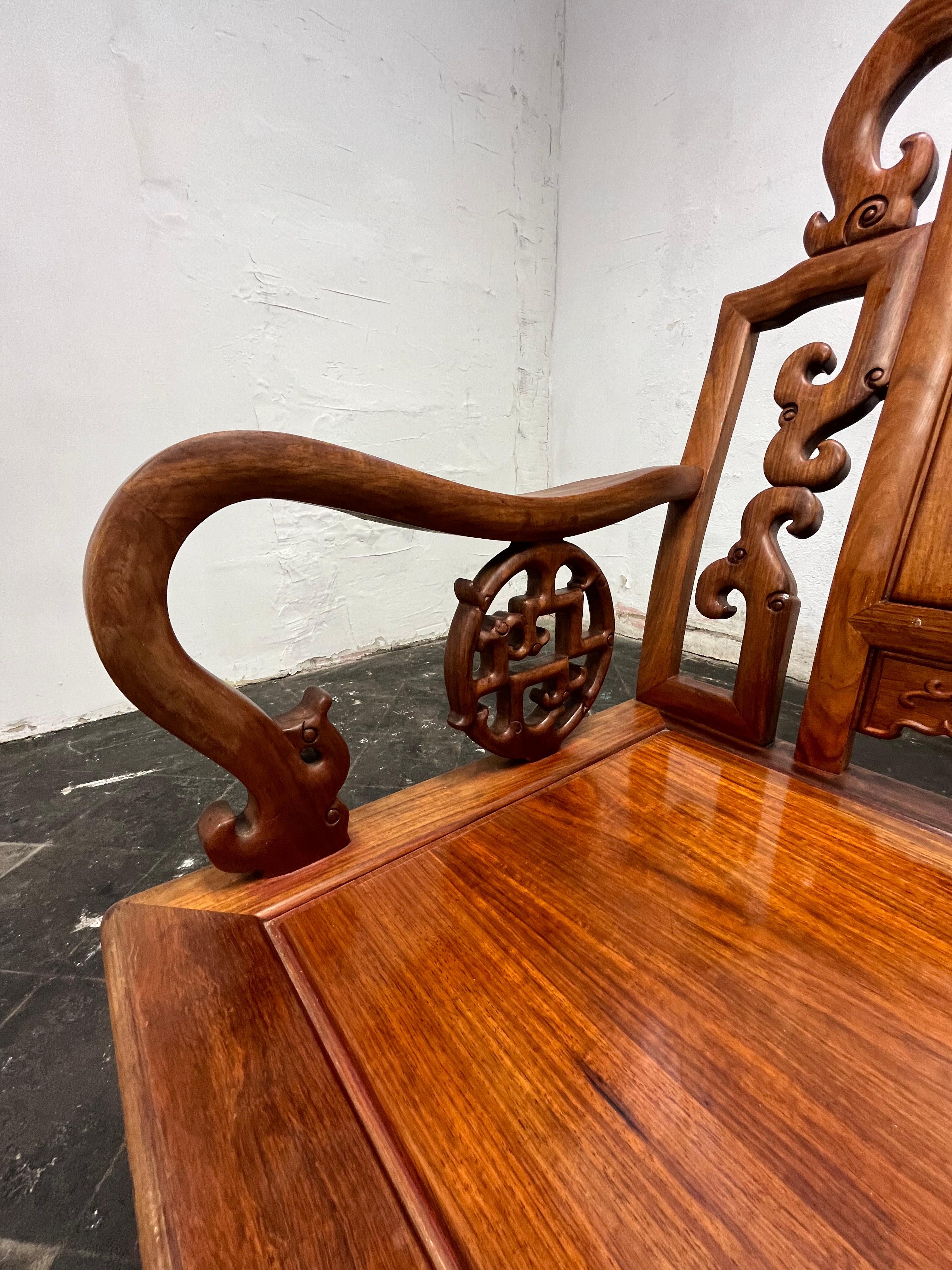 Asian Teak and Rosewood Sofa For Sale 1