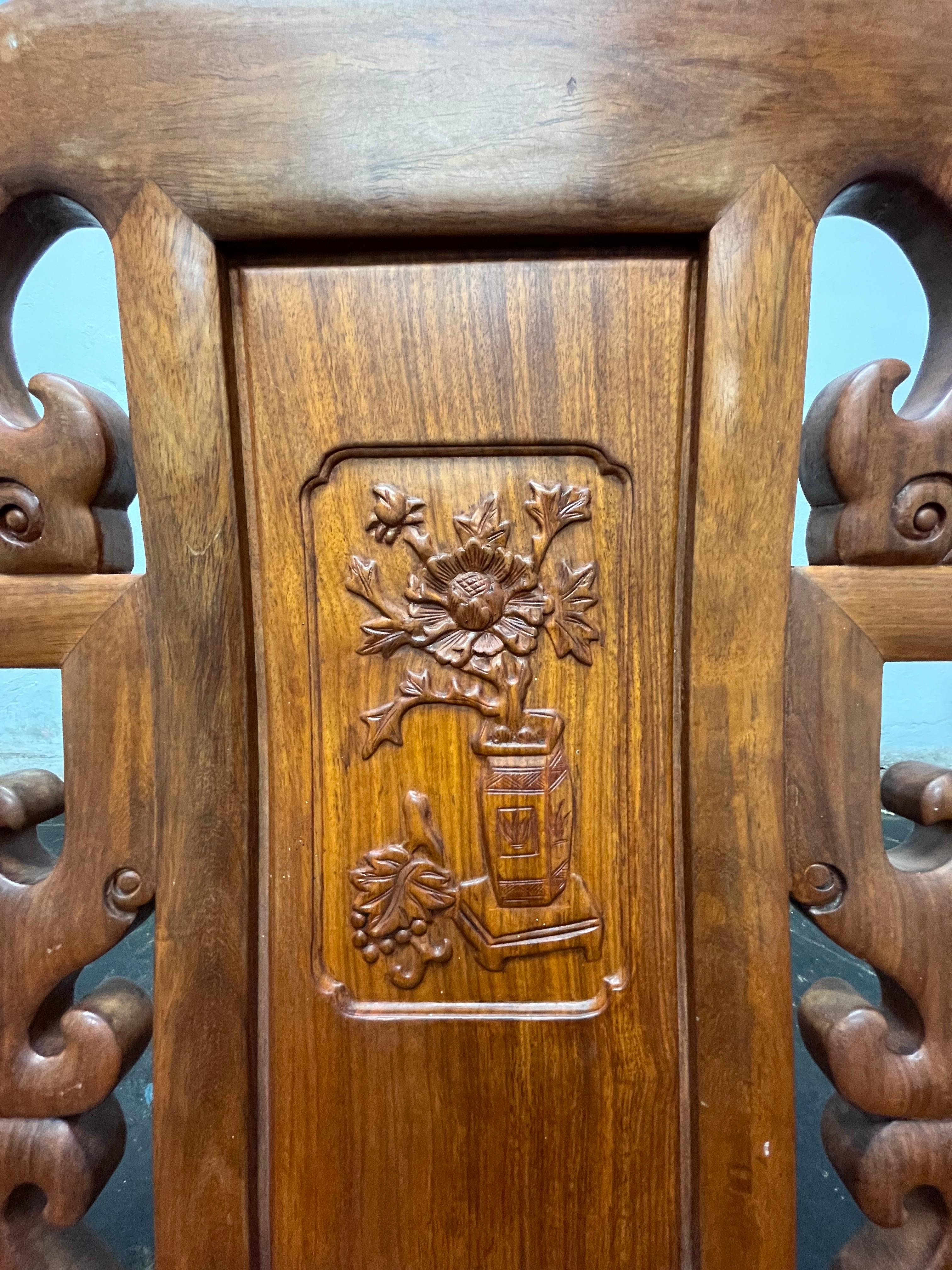 Asian Teak and Rosewood Sofa For Sale 3
