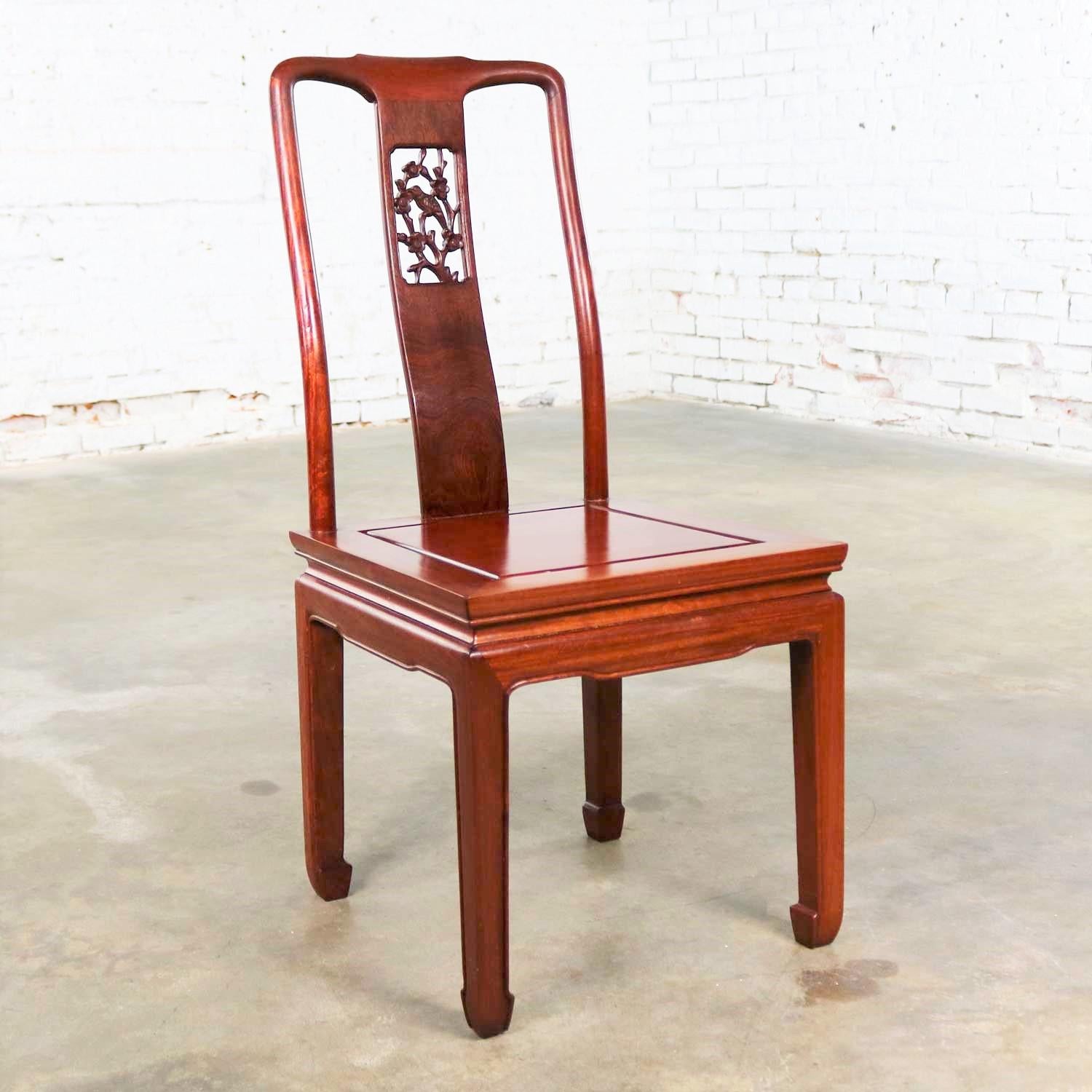 Vintage Asian Teak Hand Carved Side Chair in the Style of George Zee 4