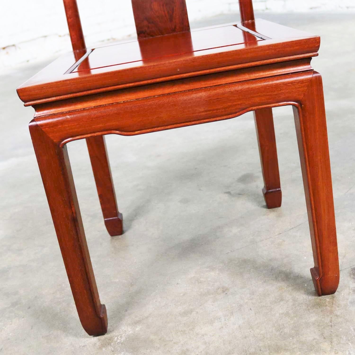 Chinese Export Vintage Asian Teak Hand Carved Side Chair in the Style of George Zee