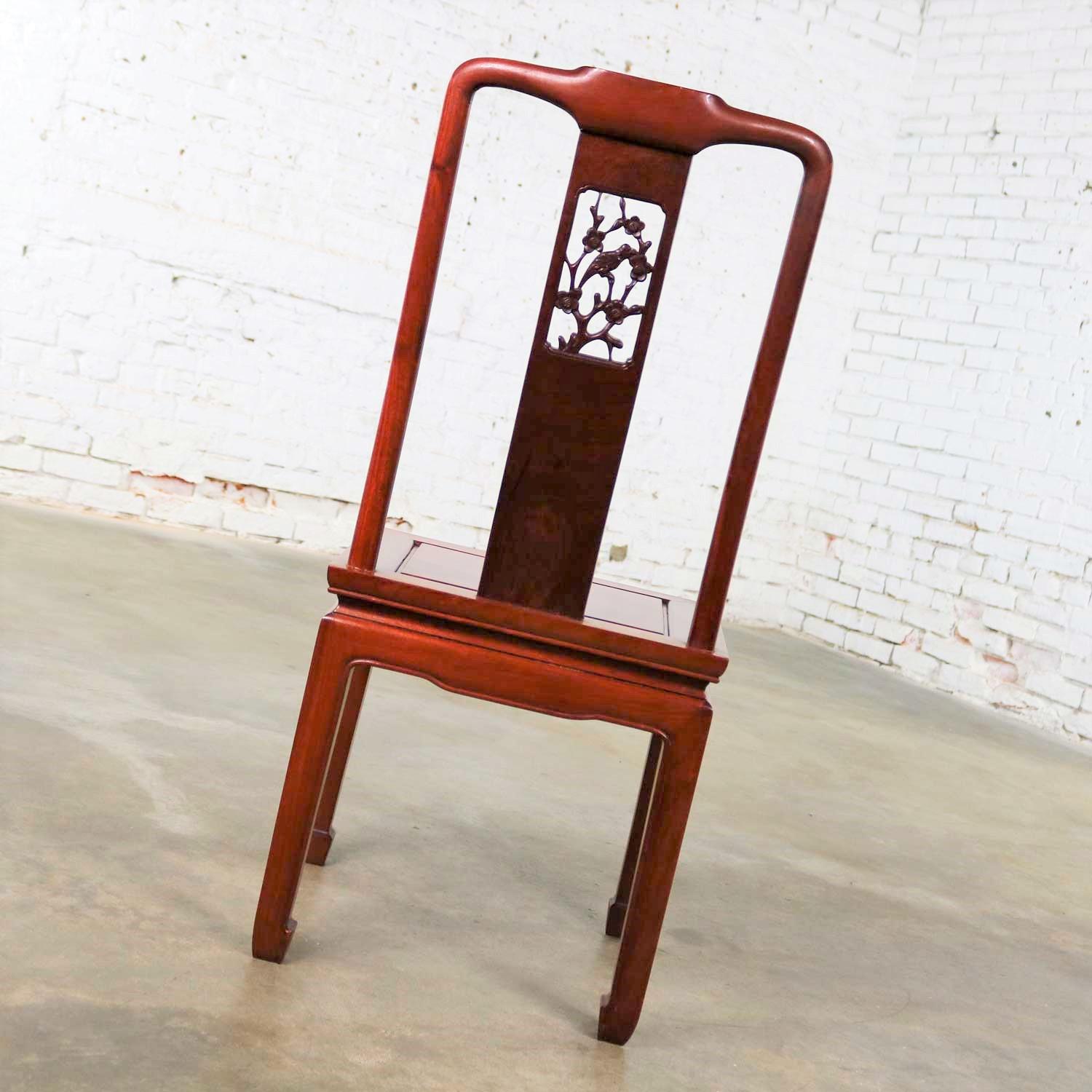 Vintage Asian Teak Hand Carved Side Chair in the Style of George Zee 2