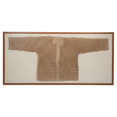 Asiatisches Textilbild einer geknoteten Bambusjacke auf Leinen, Myanmar, 1900-1920