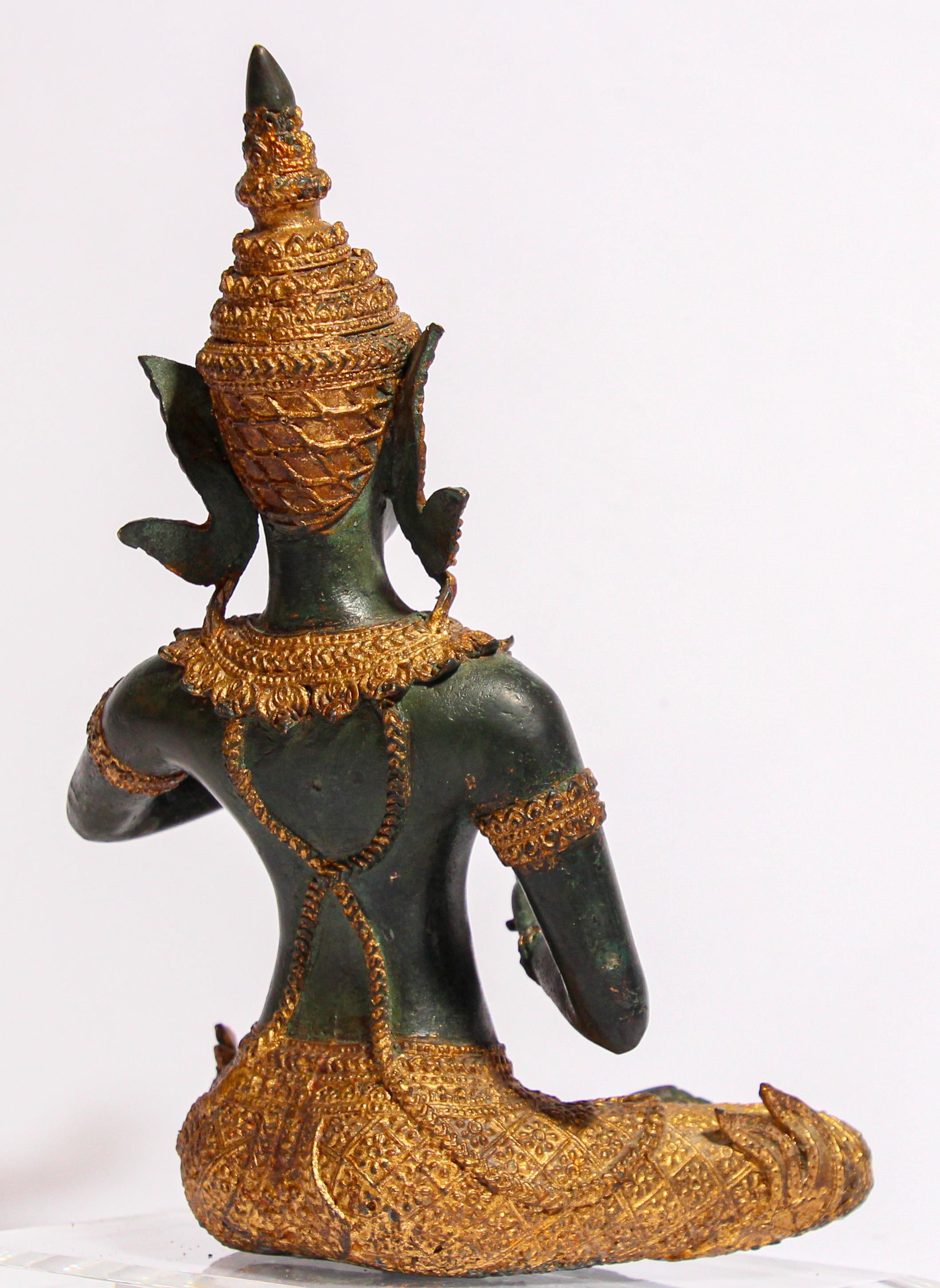 Asian Thai Gilt Bronze of an Angel Buddha Playing Music 5