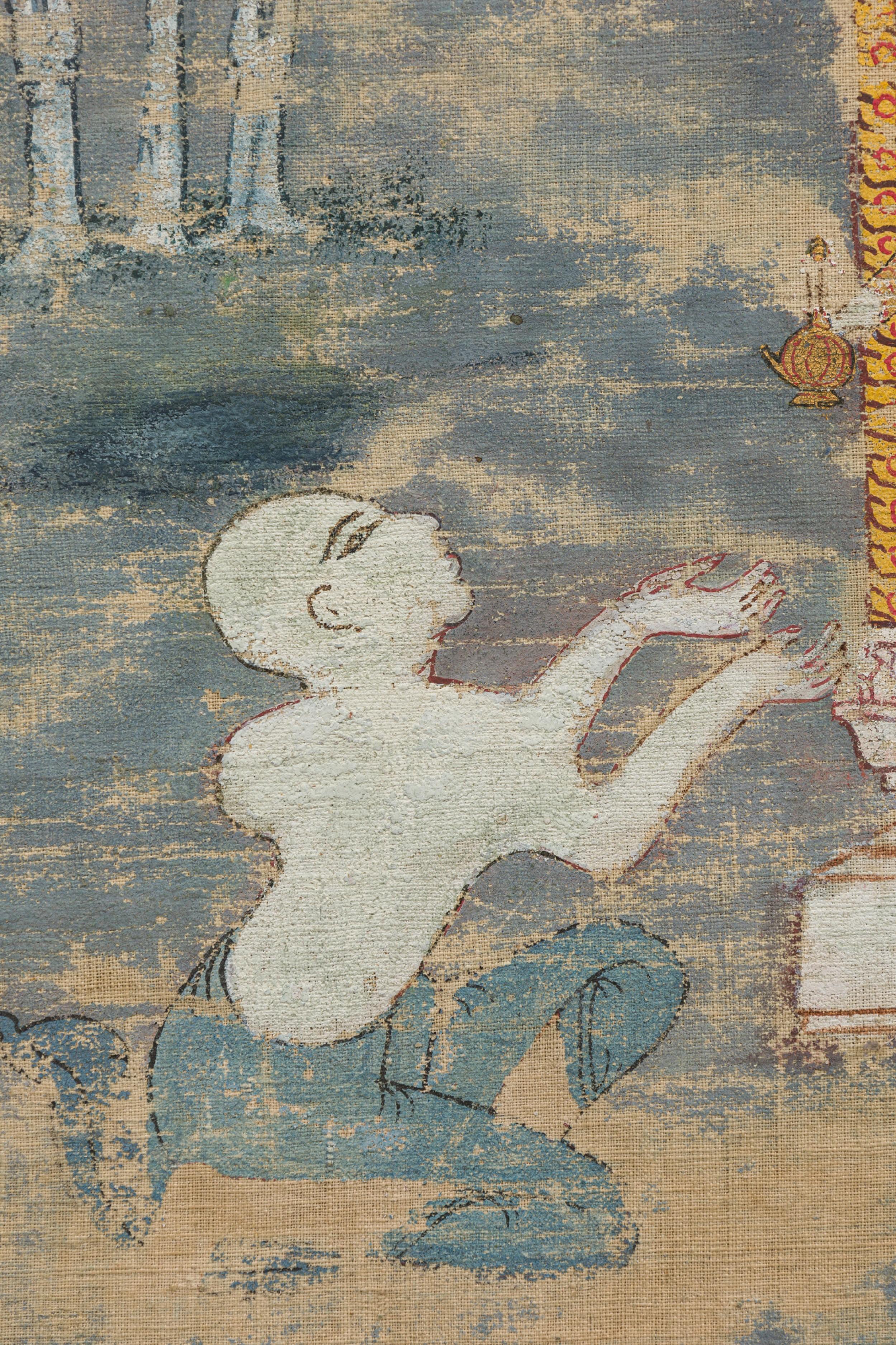 20ième siècle Femme noble asiatique thaïlandaise dans sa retraite Peinture mythologique en vente