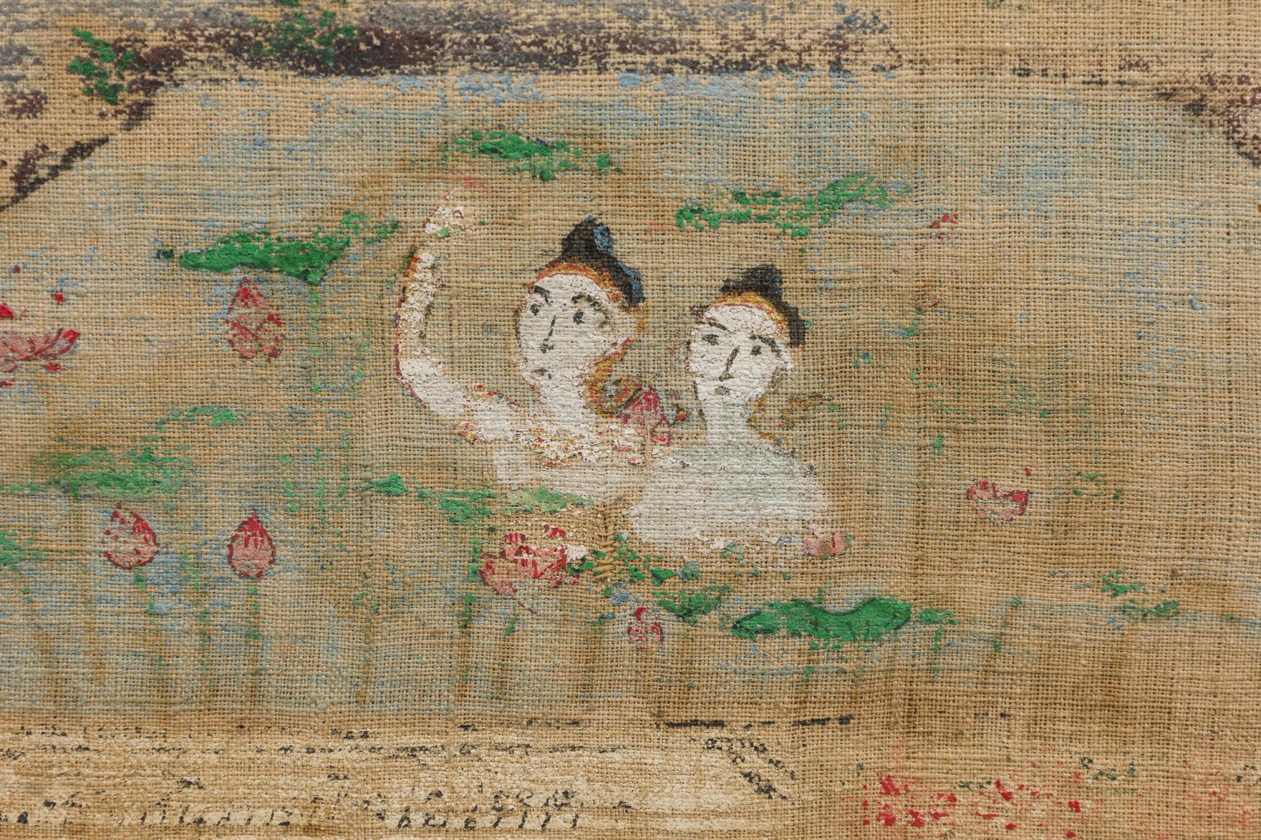 Or Femme noble asiatique thaïlandaise dans sa retraite Peinture mythologique en vente