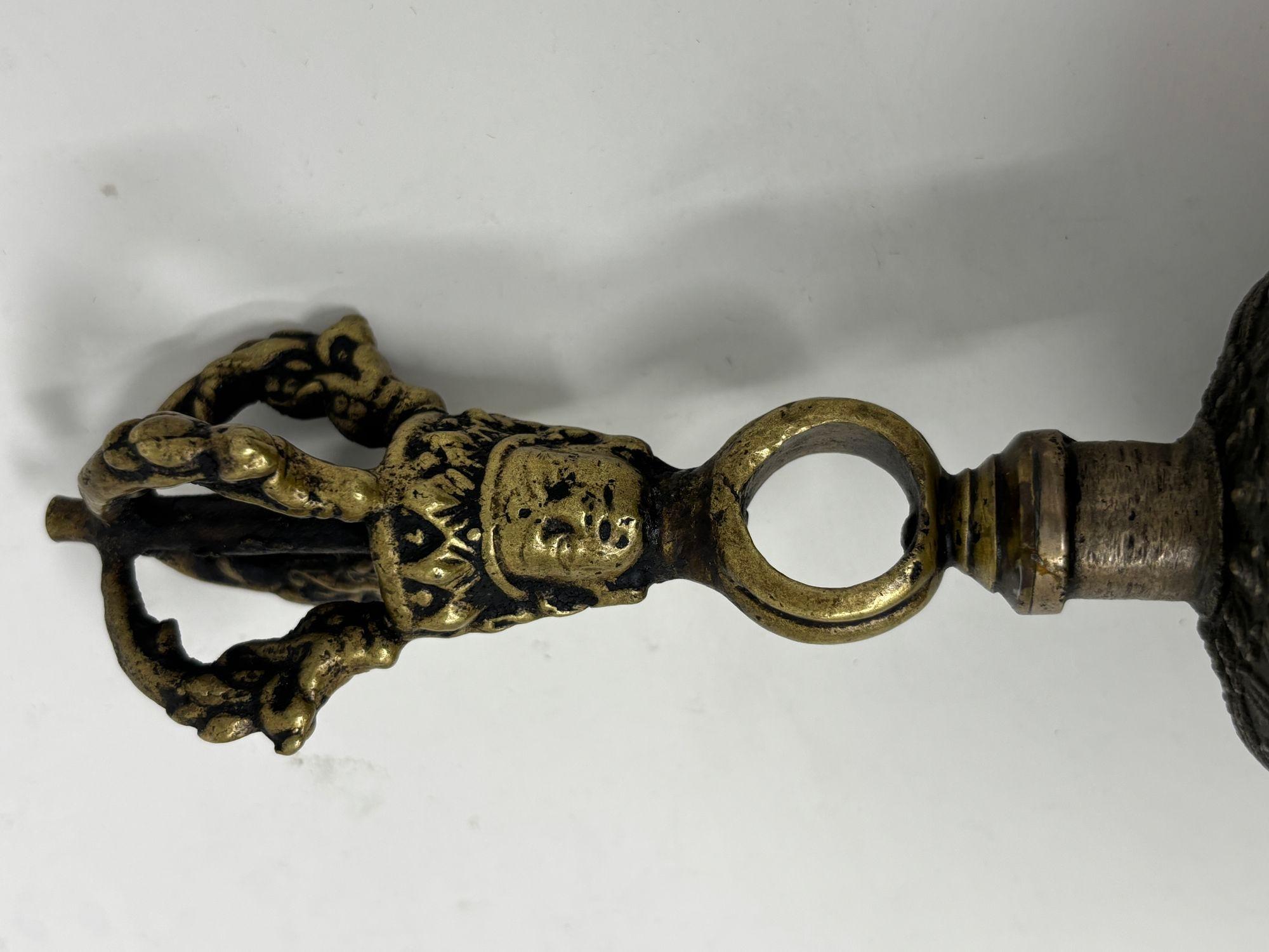 Asian Tibetan Meditation Prayer Ghanta Bell Antique Bronze Buddhist Bell For Sale 6