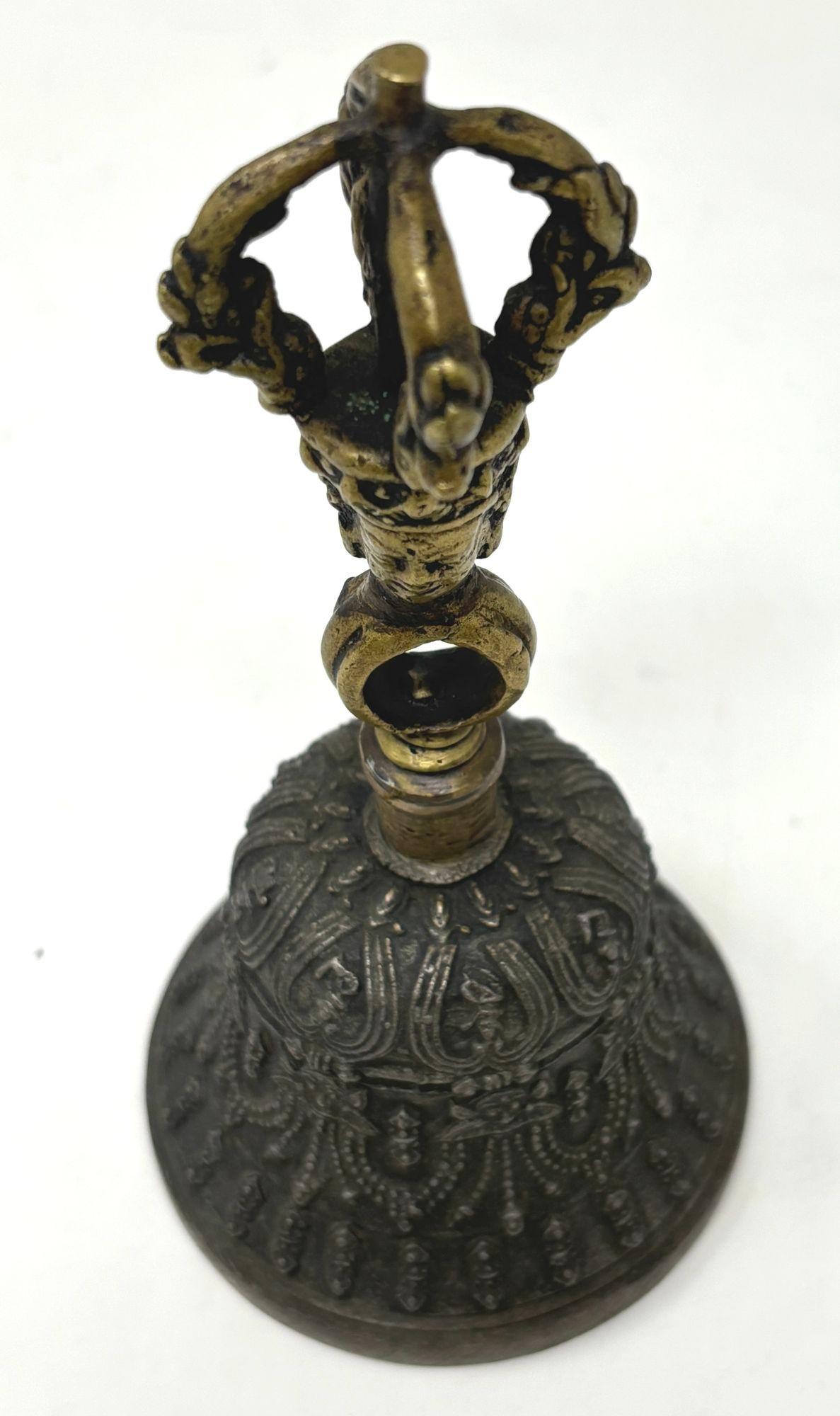 Asian Tibetan Meditation Prayer Ghanta Bell Antique Bronze Buddhist Bell For Sale 7