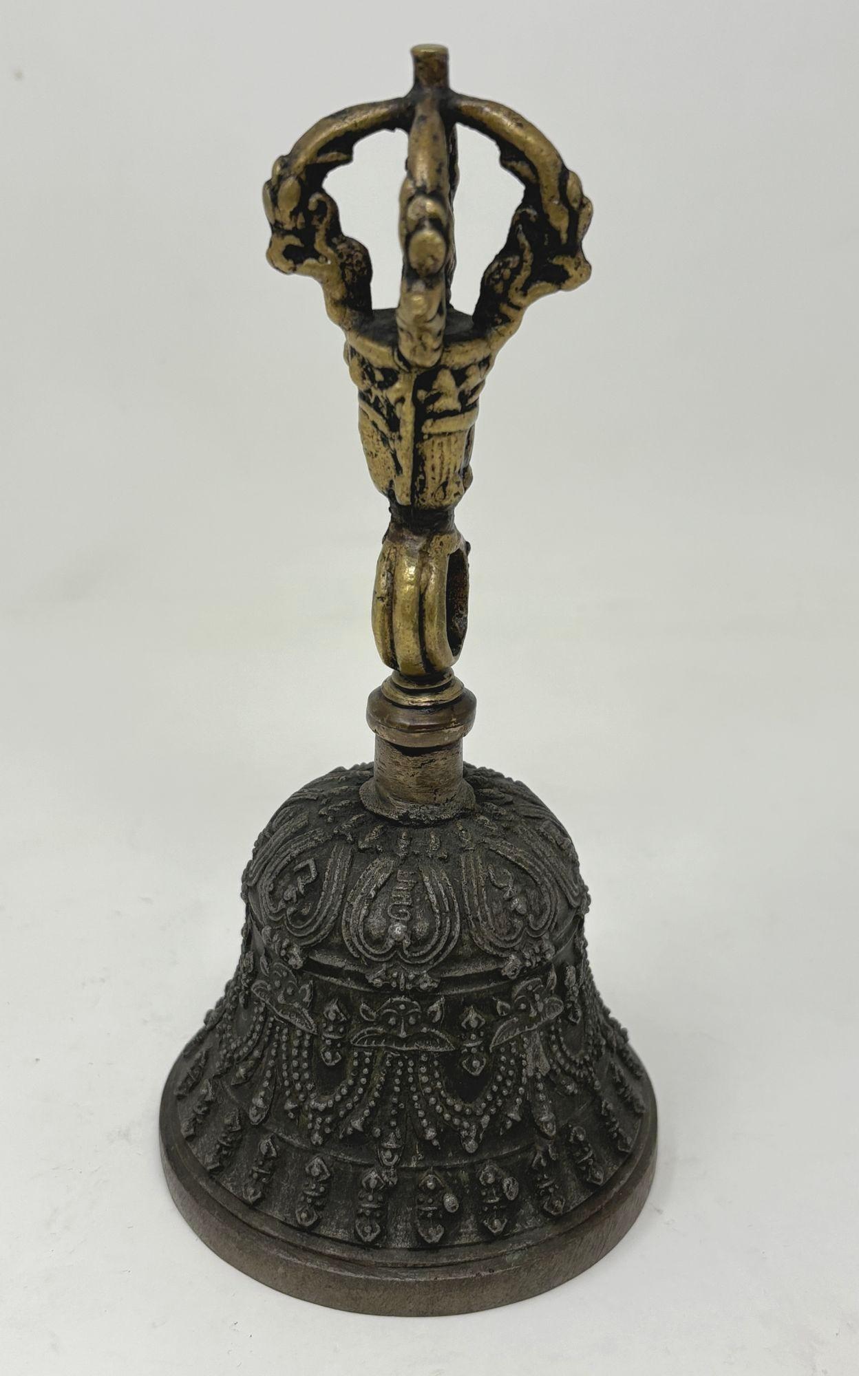 Asian Tibetan Meditation Prayer Ghanta Bell Antique Bronze Buddhist Bell For Sale 8