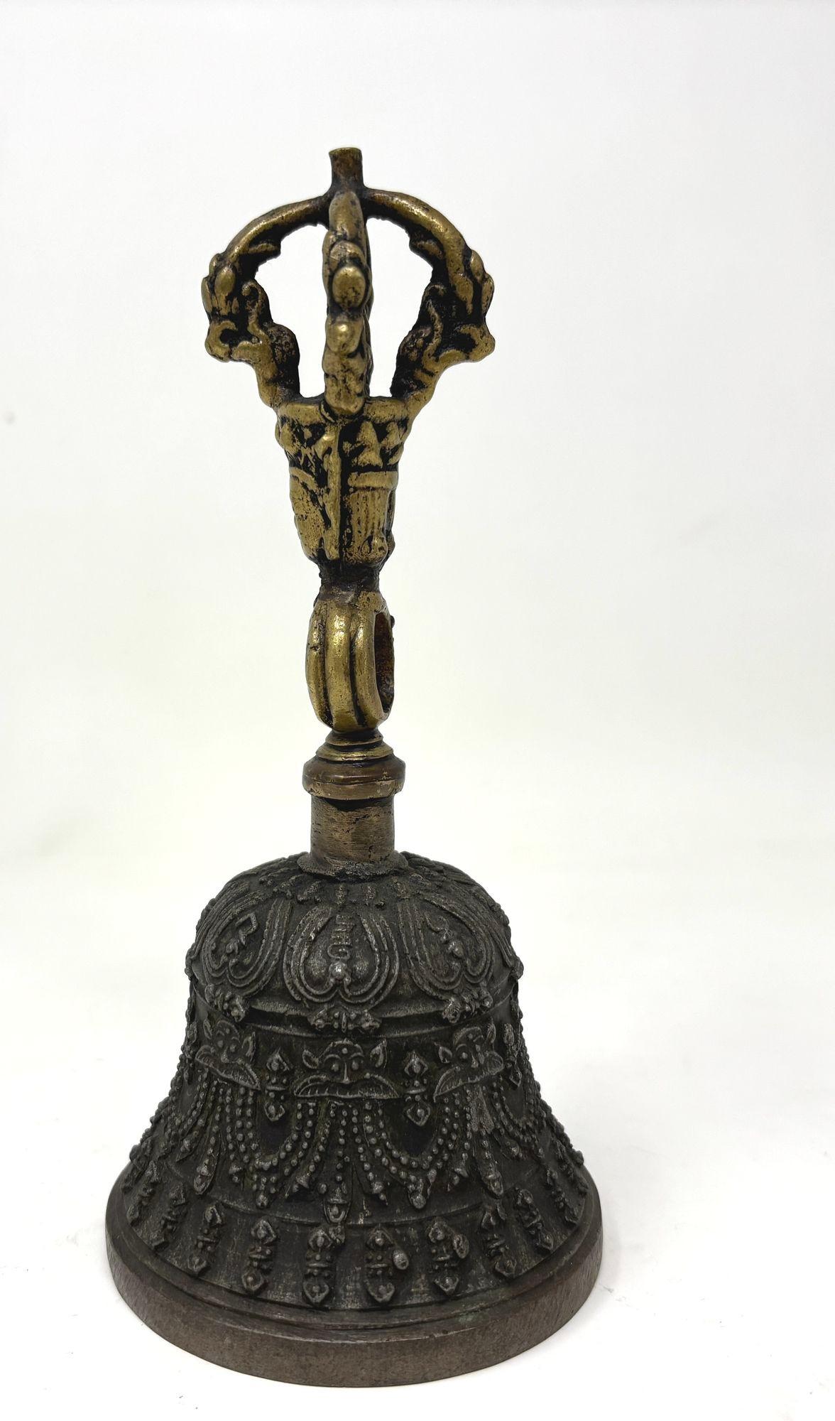Asian Tibetan Meditation Prayer Ghanta Bell Antique Bronze Buddhist Bell For Sale 9